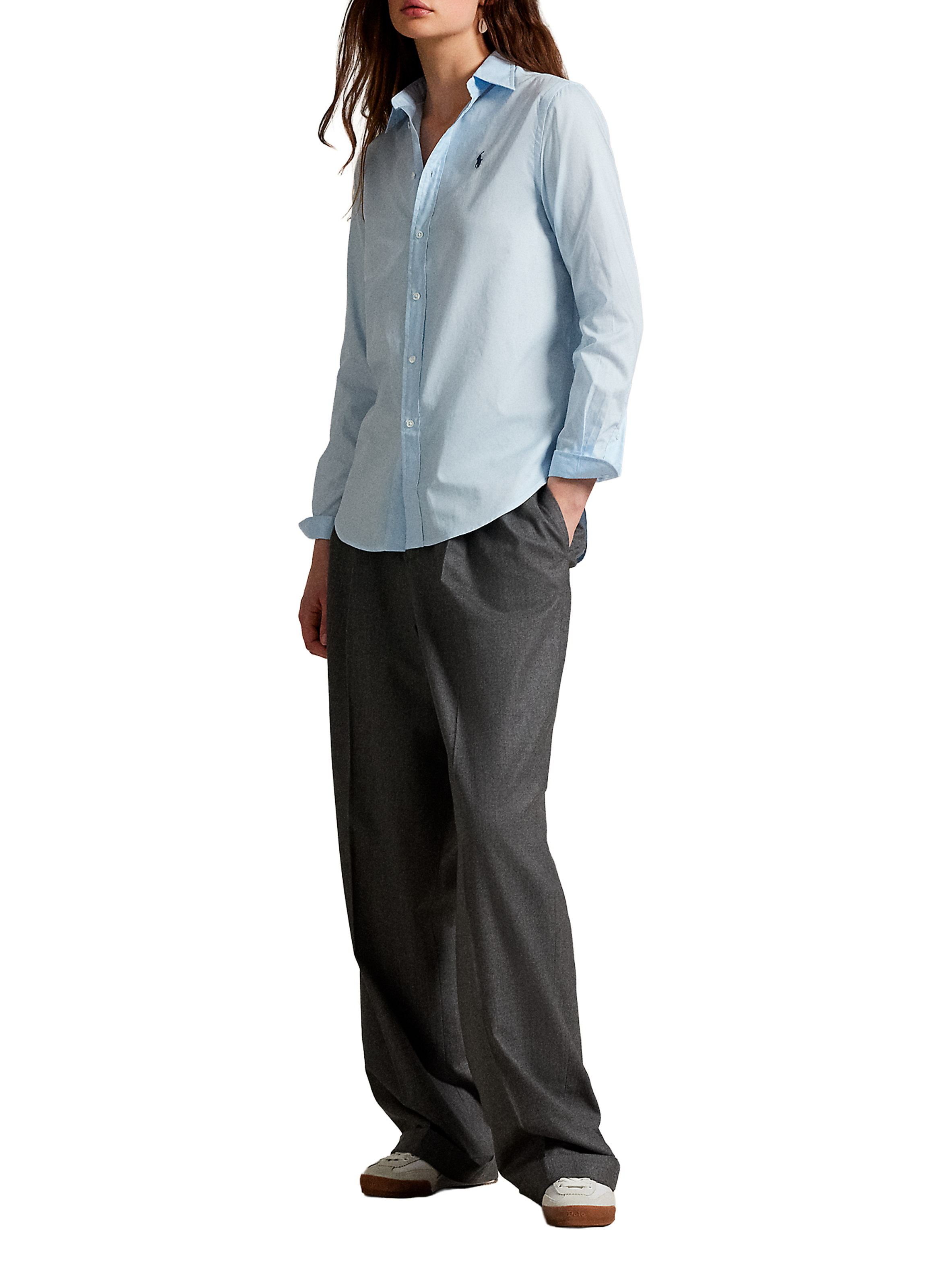 Straight classic collar shirt in cotton POLO RALPH LAUREN Blue