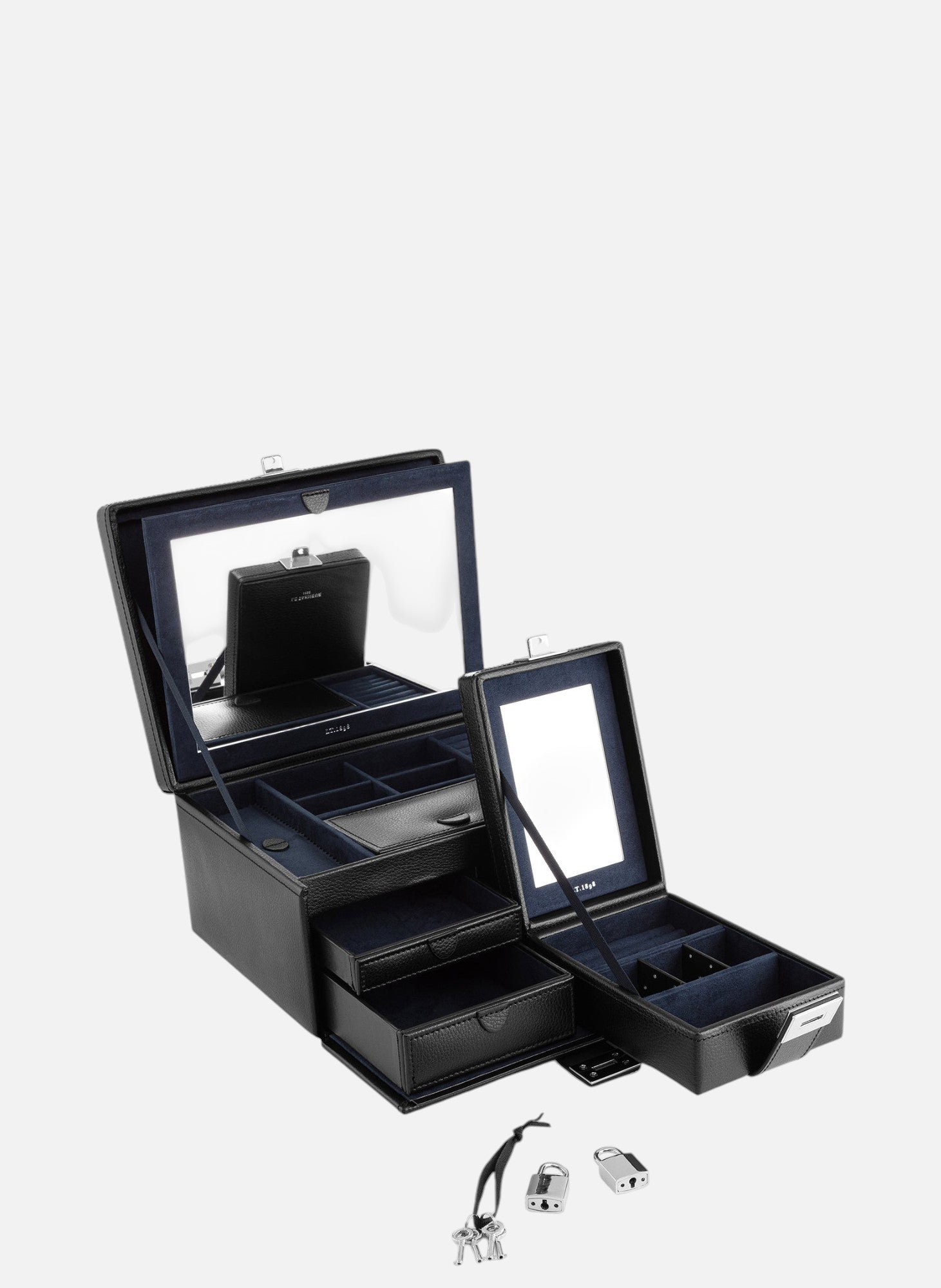 Grande boîte à bijoux en cuir LE TANNEUR Noir