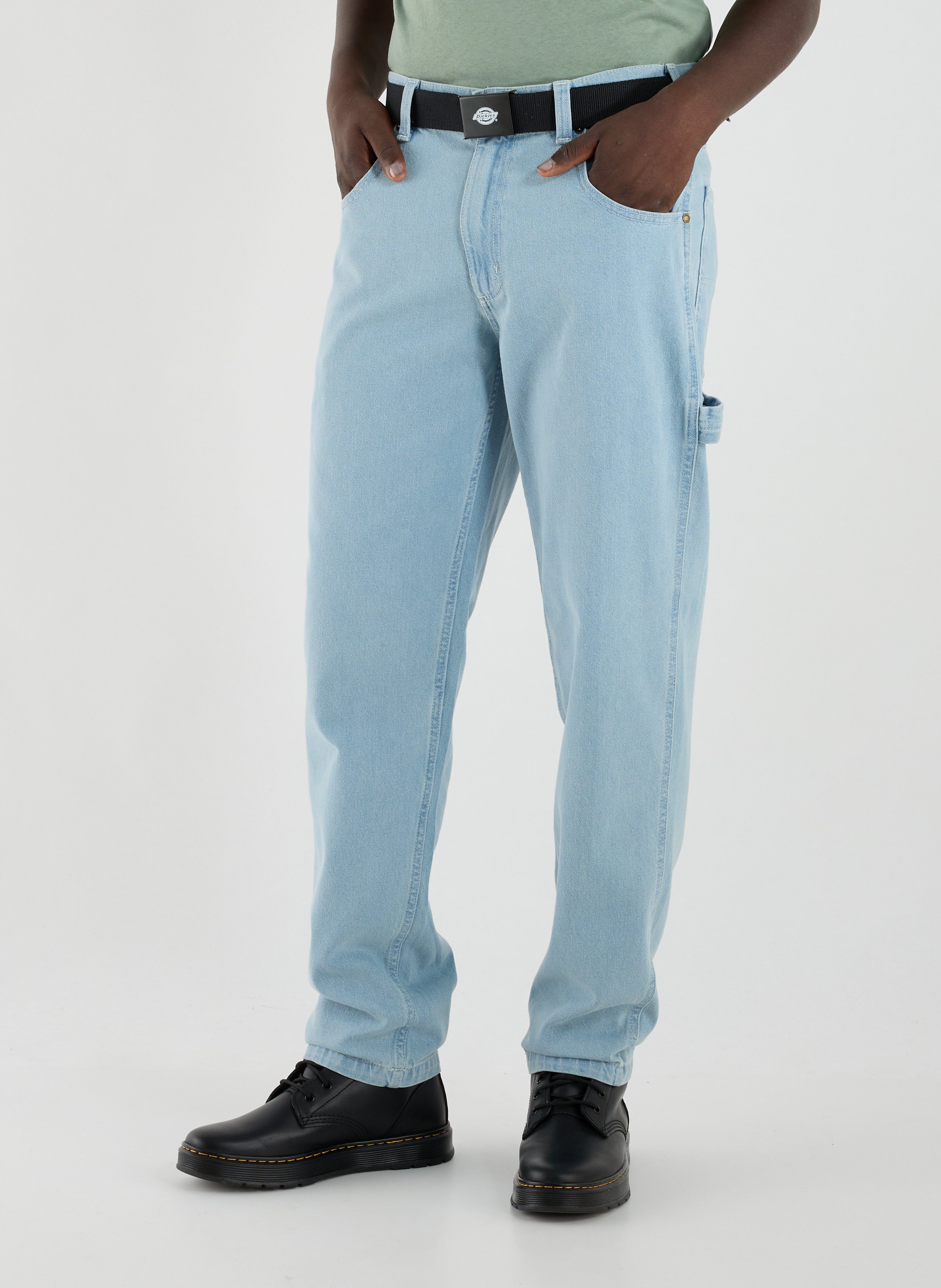DICKIES Jean droit en coton Bleu
