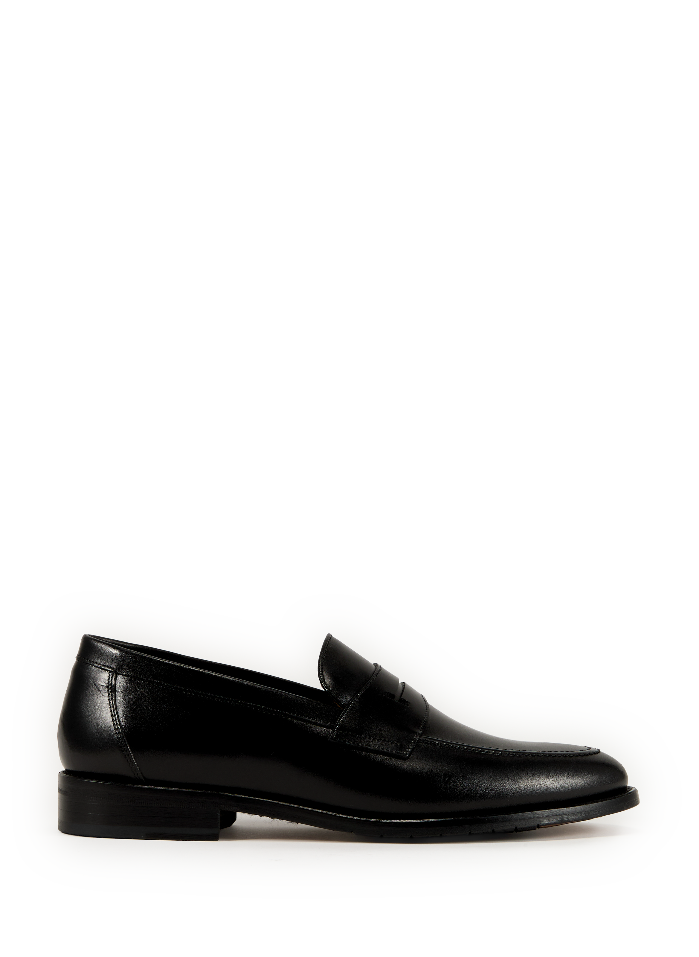 HACKETT Plain leather moccasins Black