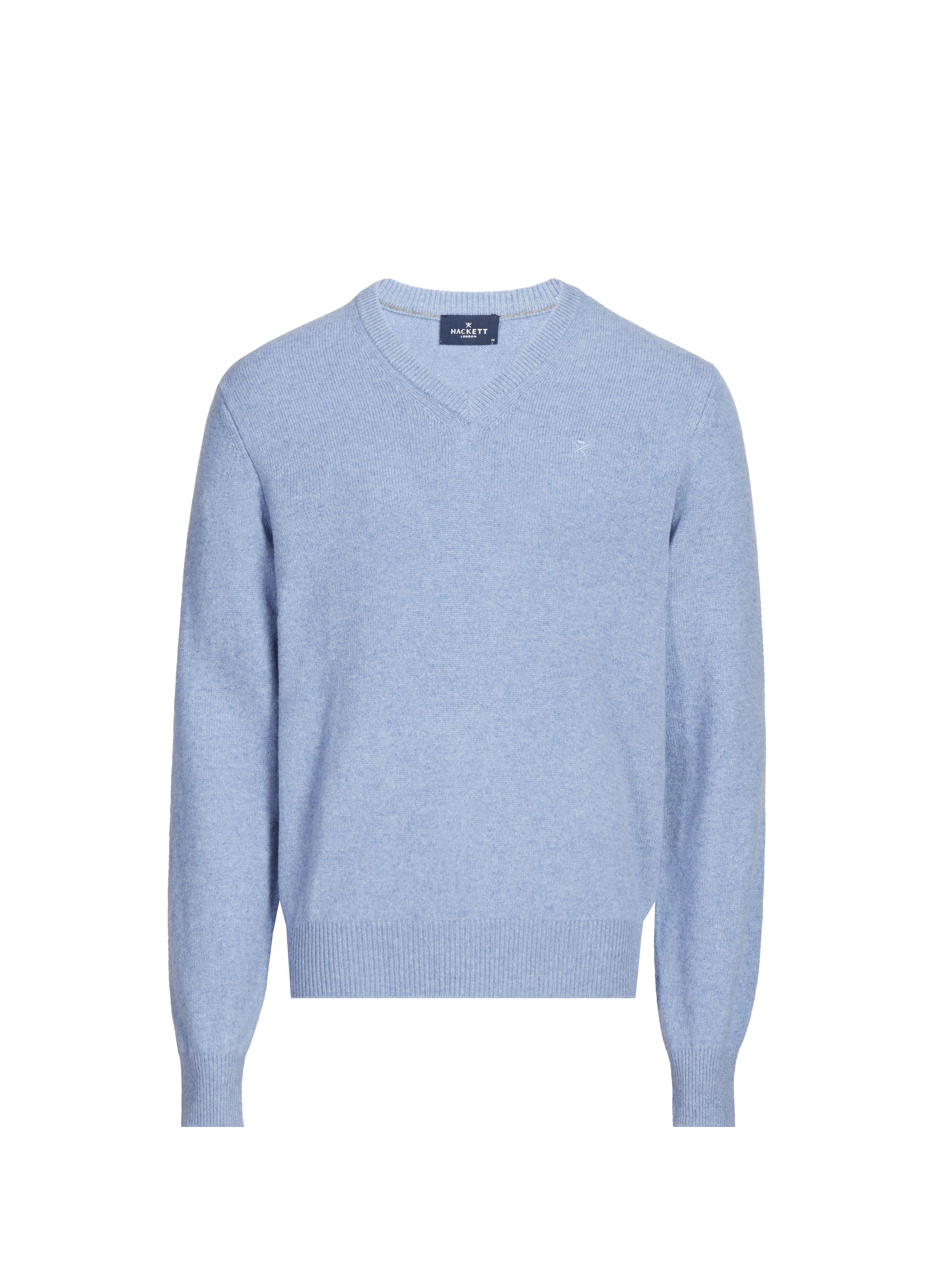 HACKETT Pull droit col V en laine  Bleu