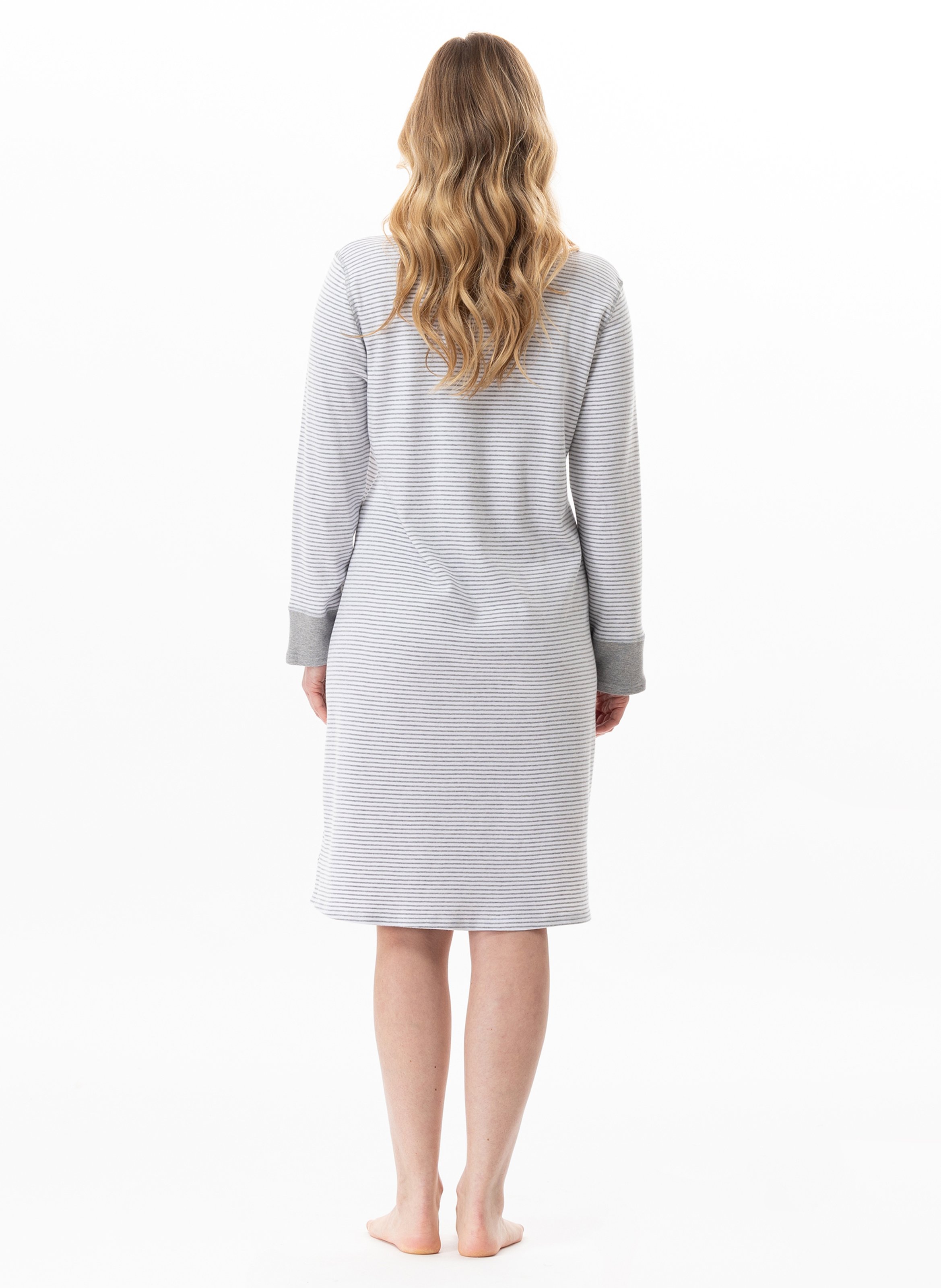 Chemise de nuit en coton flocon 101 LE CHAT Gris