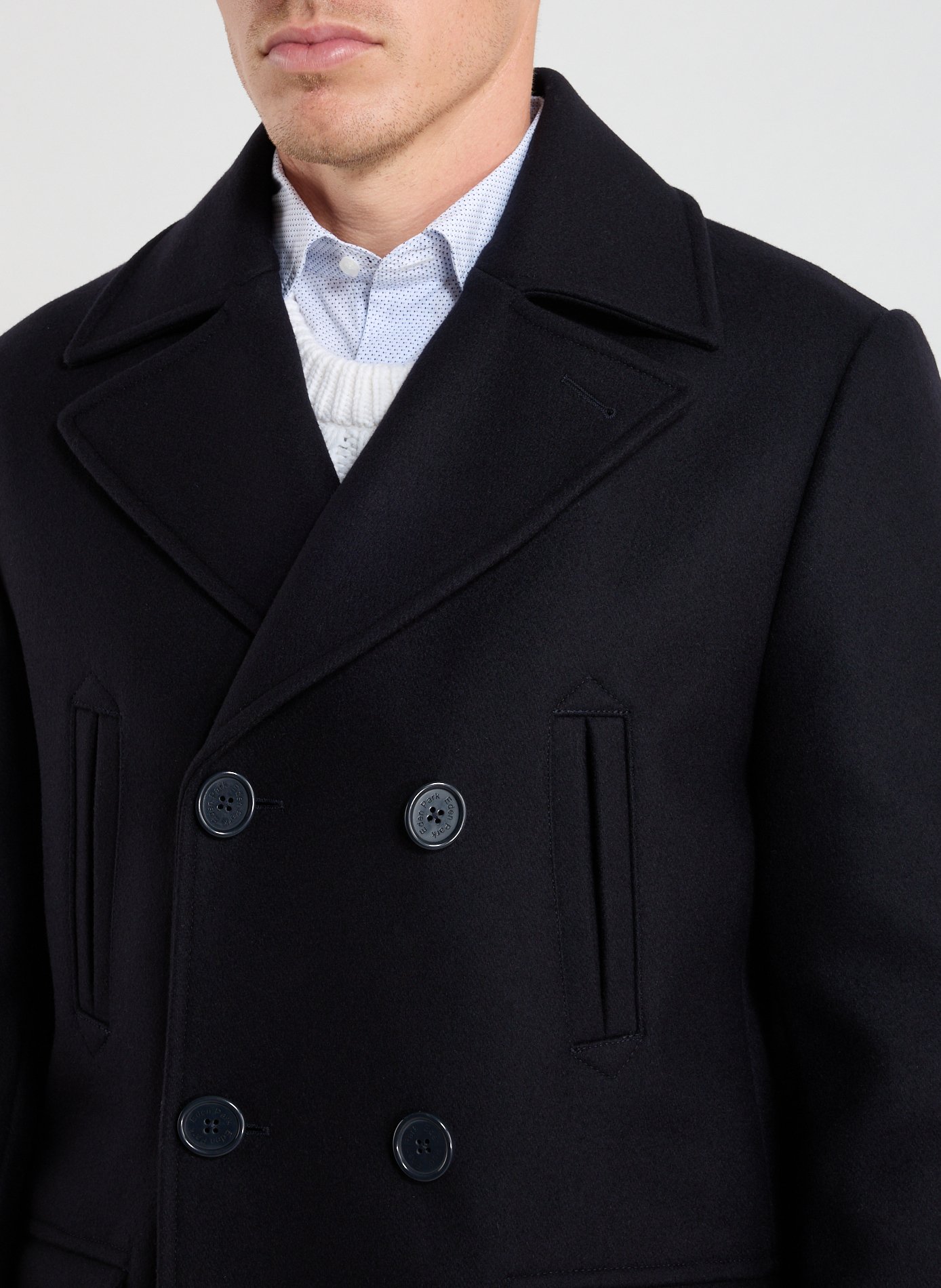 Short coat in blended wool EDEN PARK Blue
