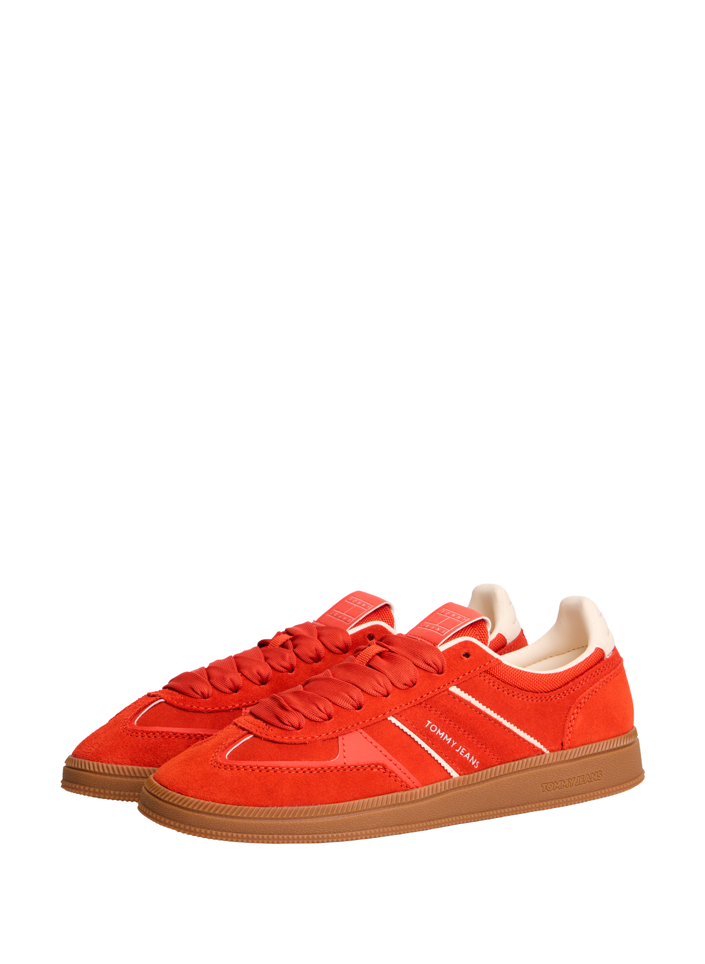 Low lace-up leather sneakers TOMMY HILFIGER Red