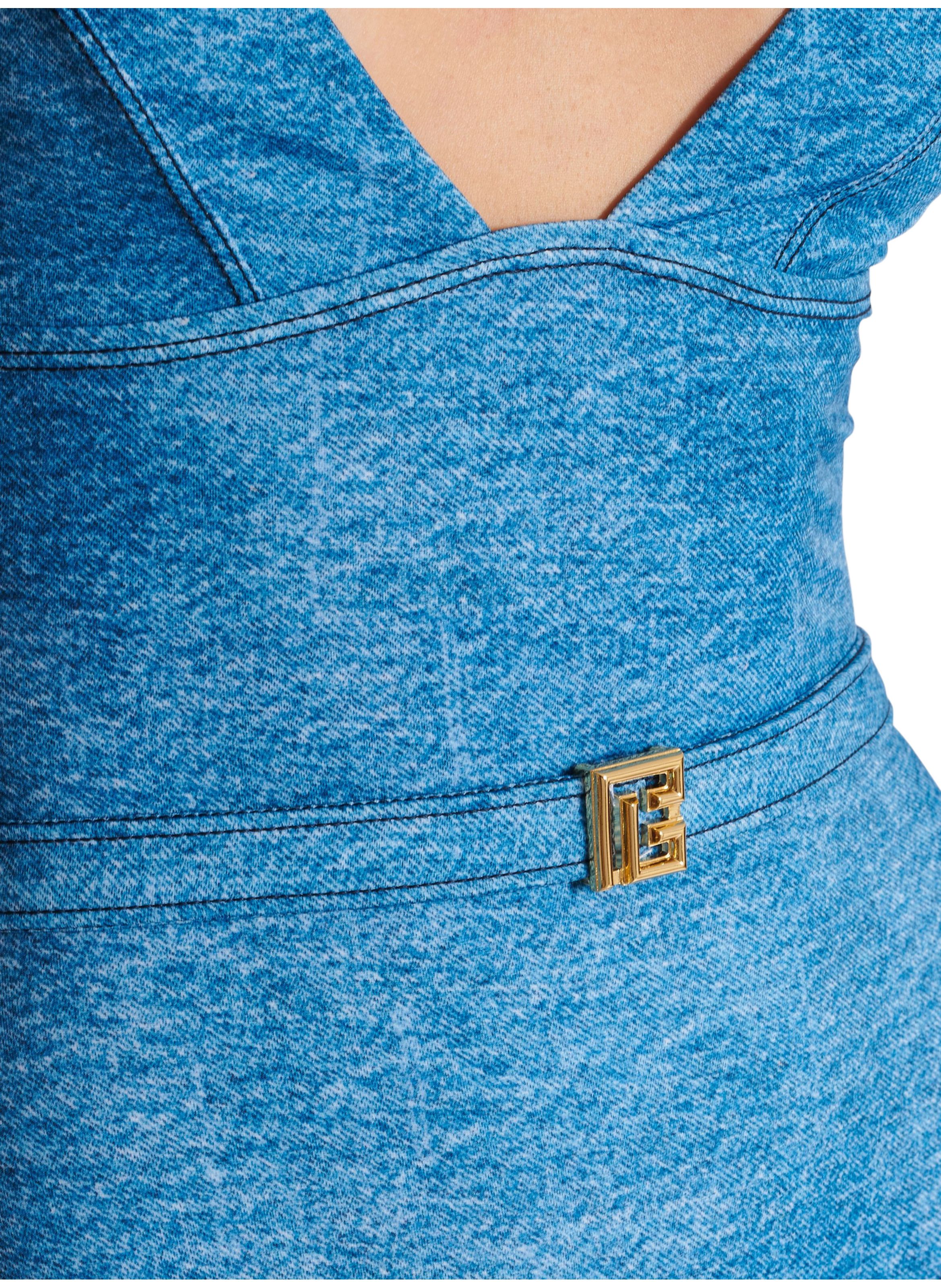 Maillot de bain 1 pièce denim BALMAIN Bleu