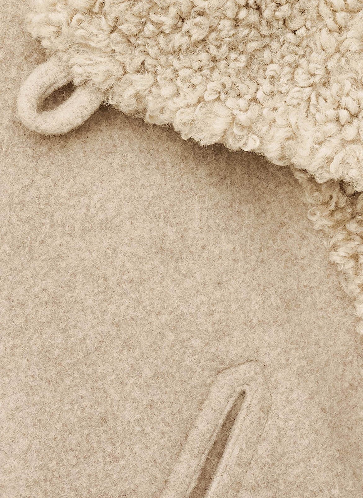 Manteau court col tailleur effet fourrure fleet BA&SH Beige