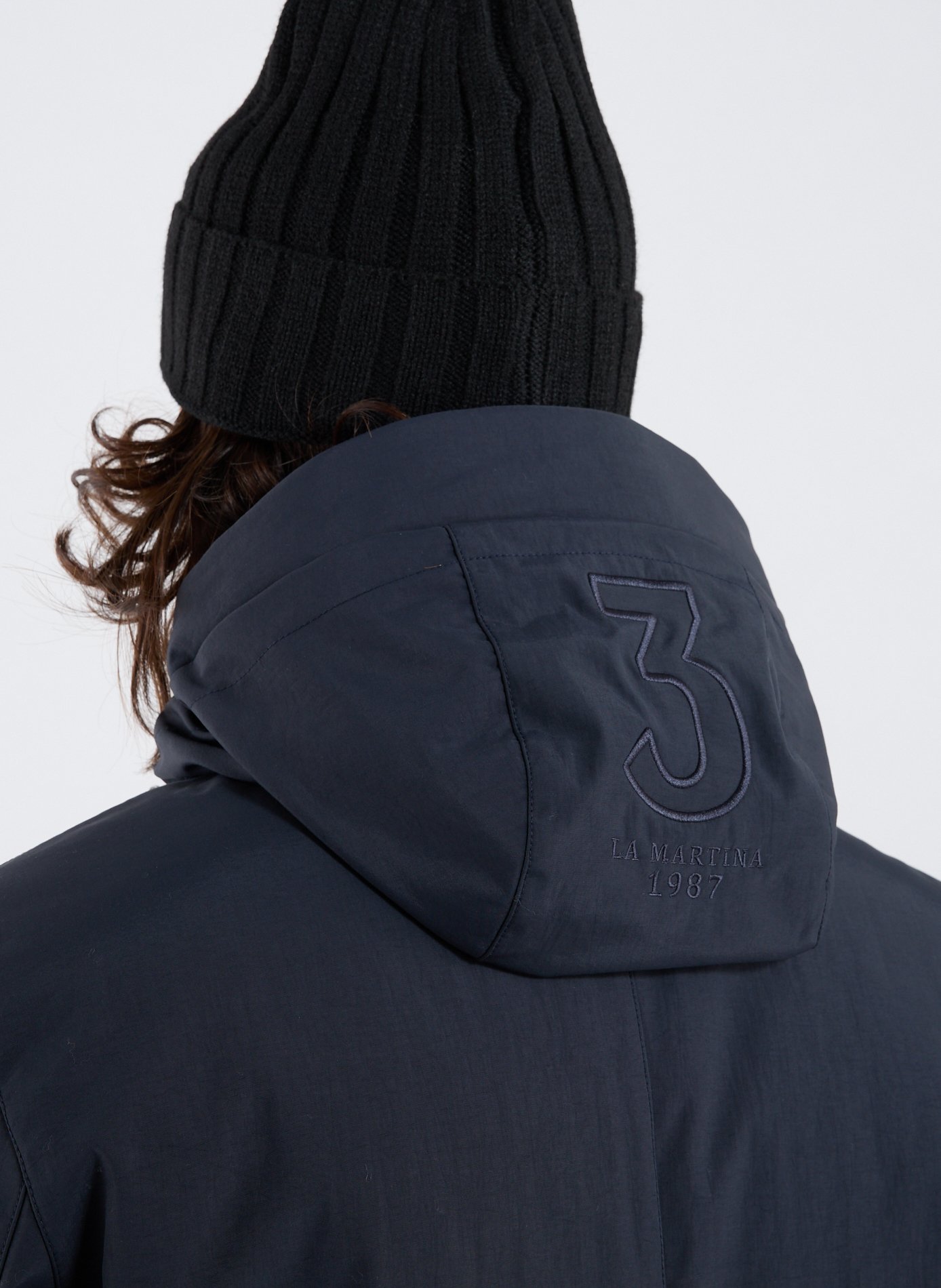 Parka unie à capuche LA MARTINA Bleu