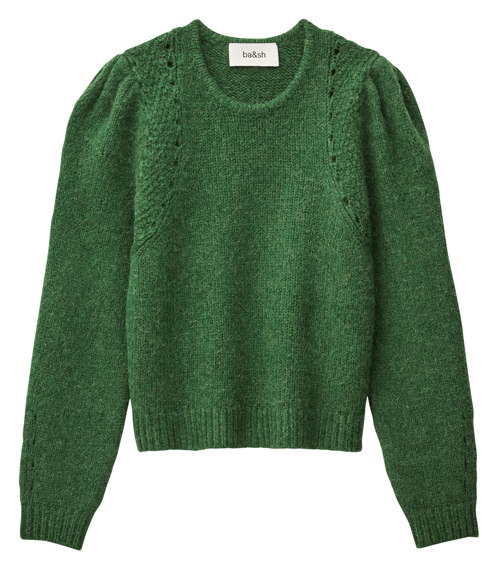 Pull court droit en laine mélangée belma BA&SH Vert