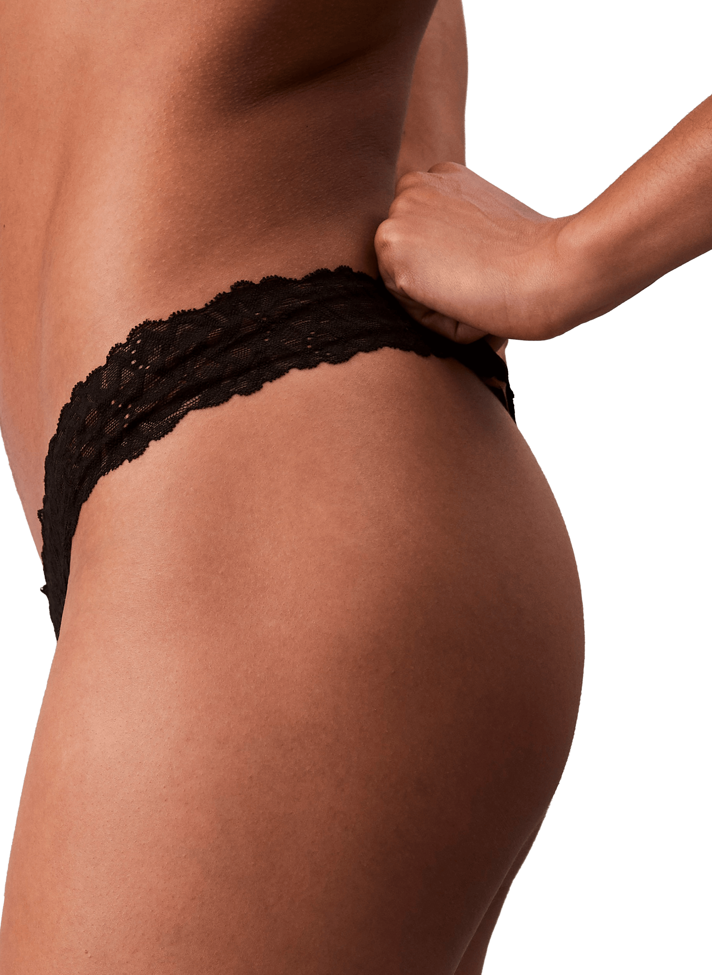 String en microfibre et dentelle  CALVIN KLEIN Noir