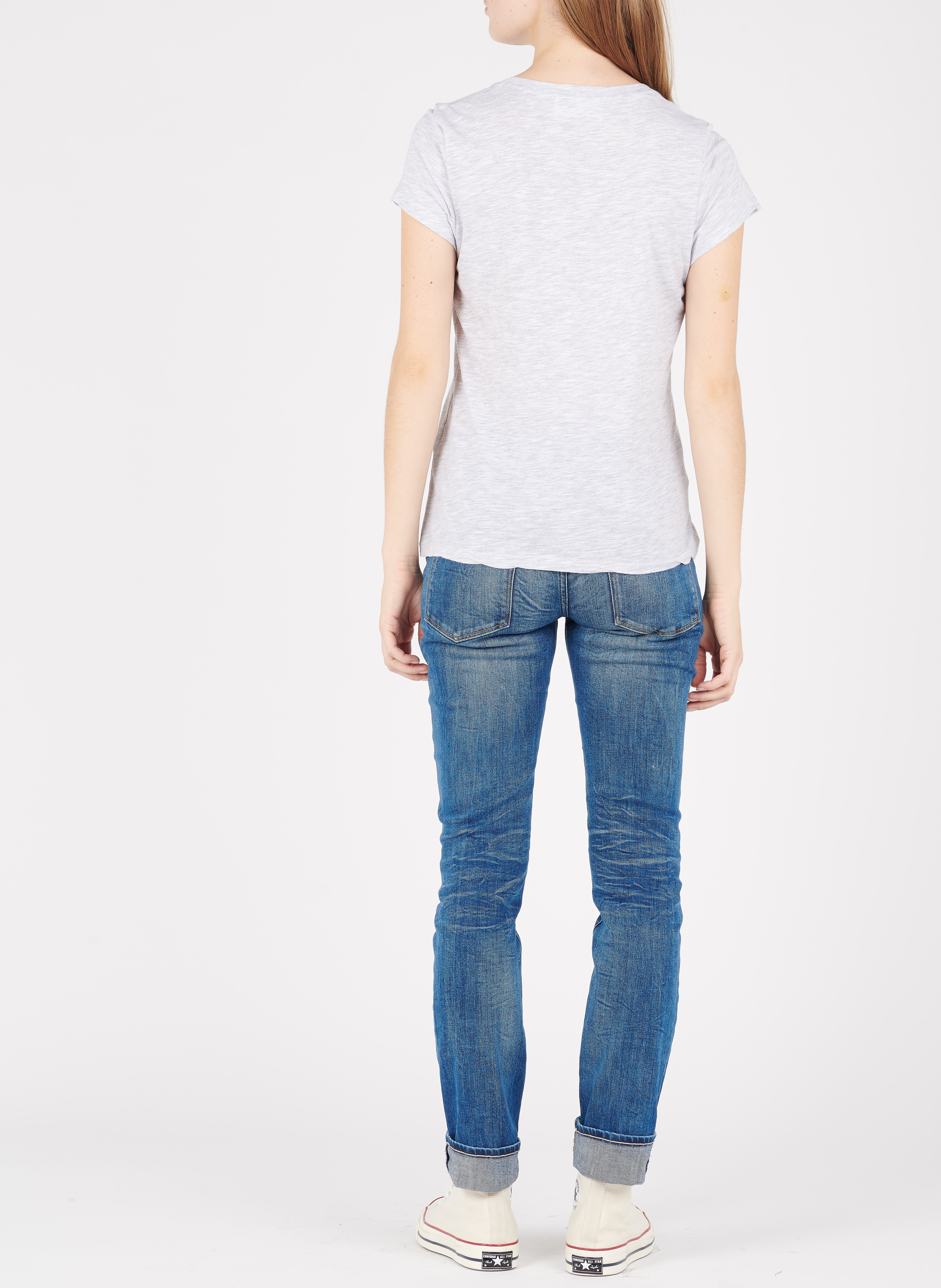 Tee-shirt col rond en coton mélangé jacksonville AMERICAN VINTAGE Gris