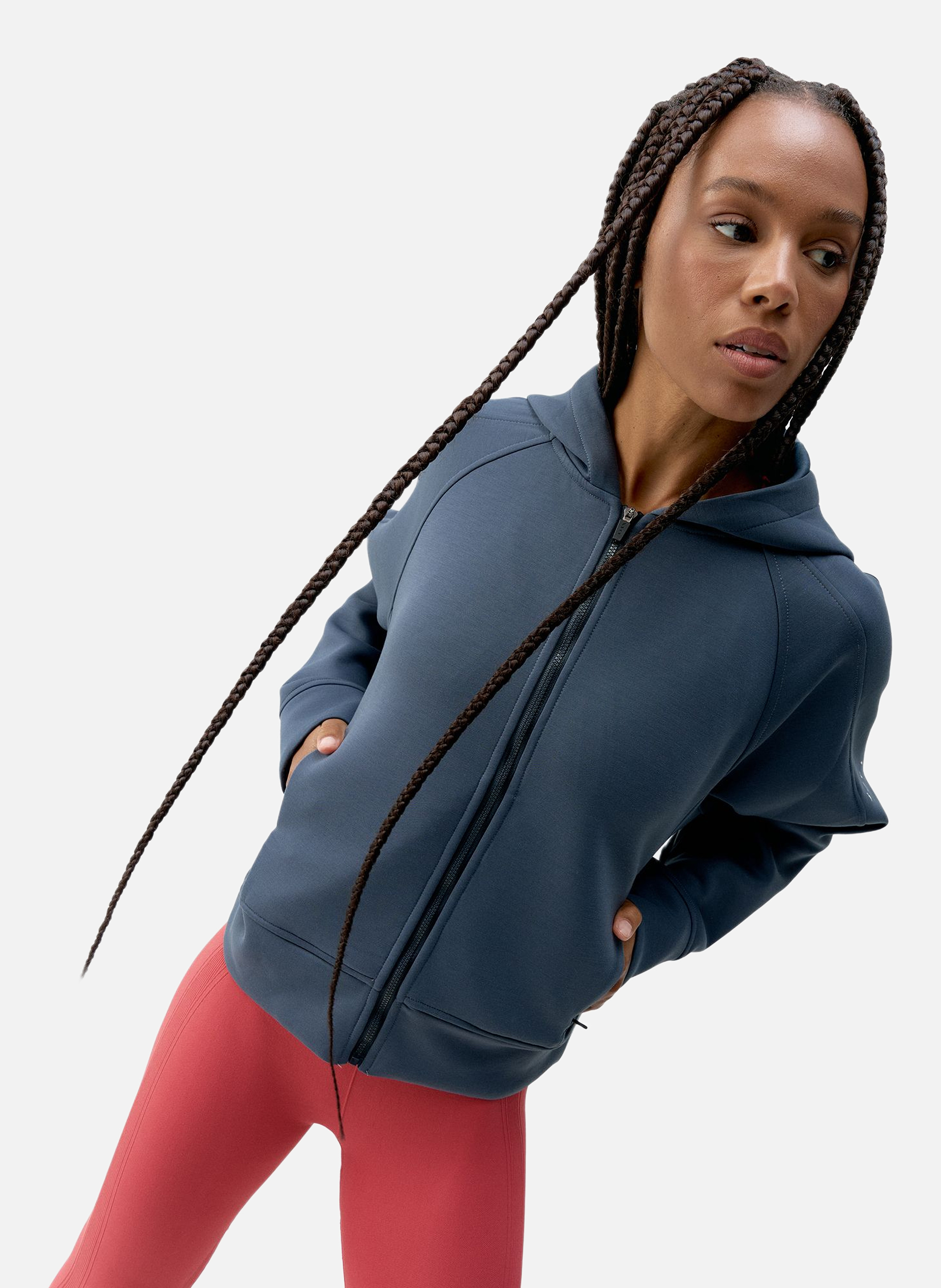 Sweat de sport à capuche zippé performance elsa BORN LIVING YOGA Bleu