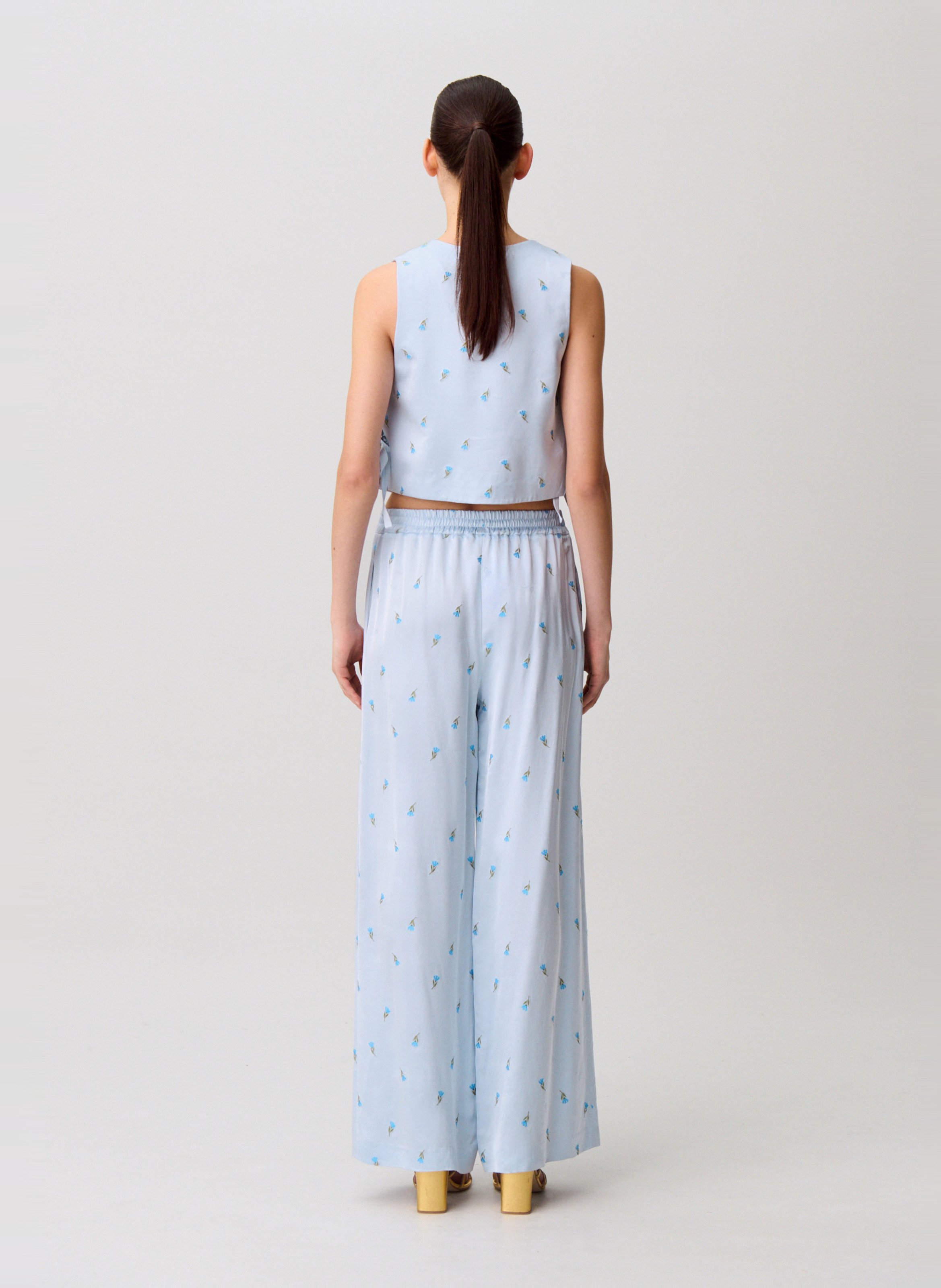 Pantalon large imprimé CLAUDIE PIERLOT Bleu