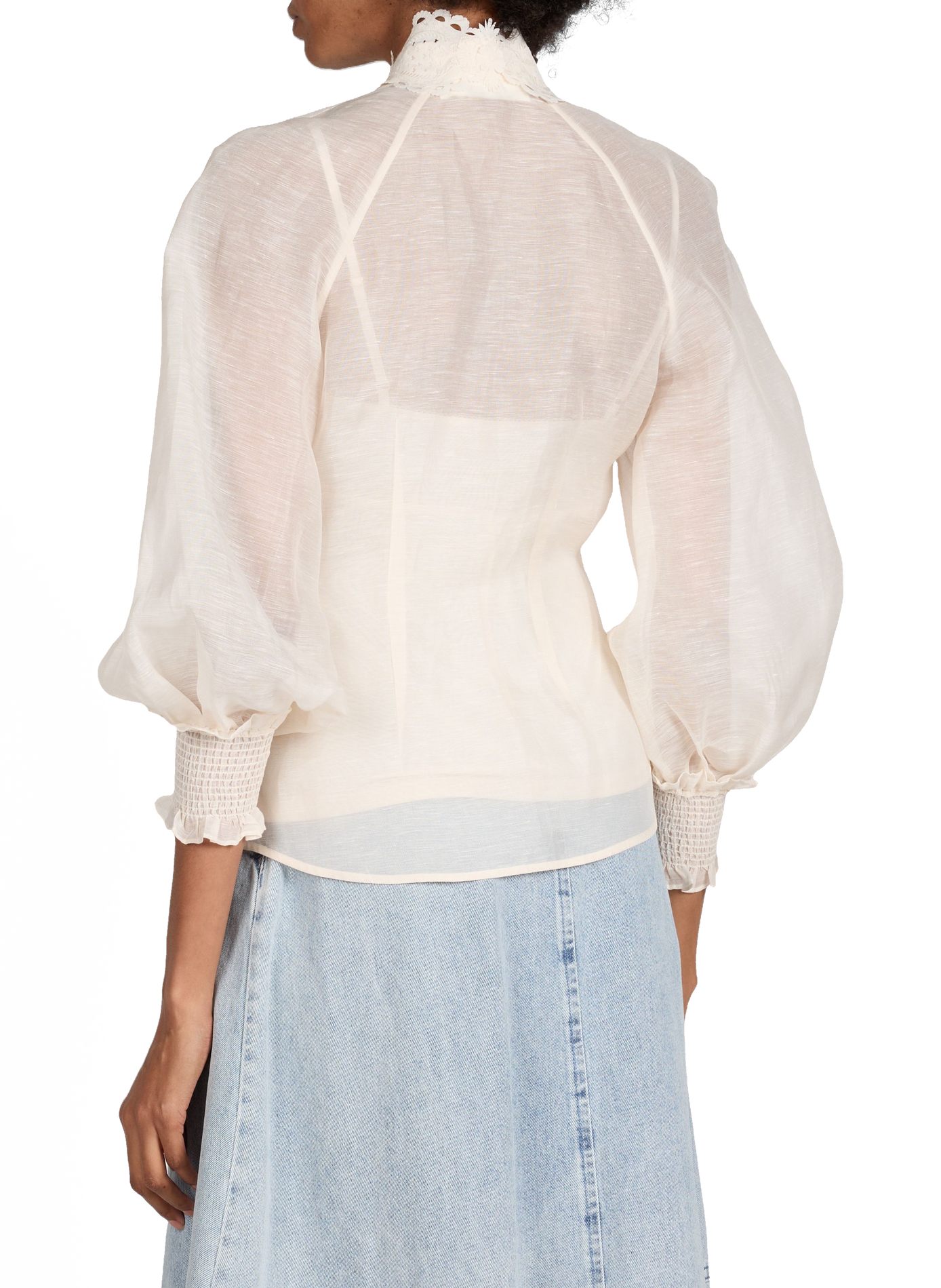 Blouse en lin et soie  ZIMMERMANN Blanc
