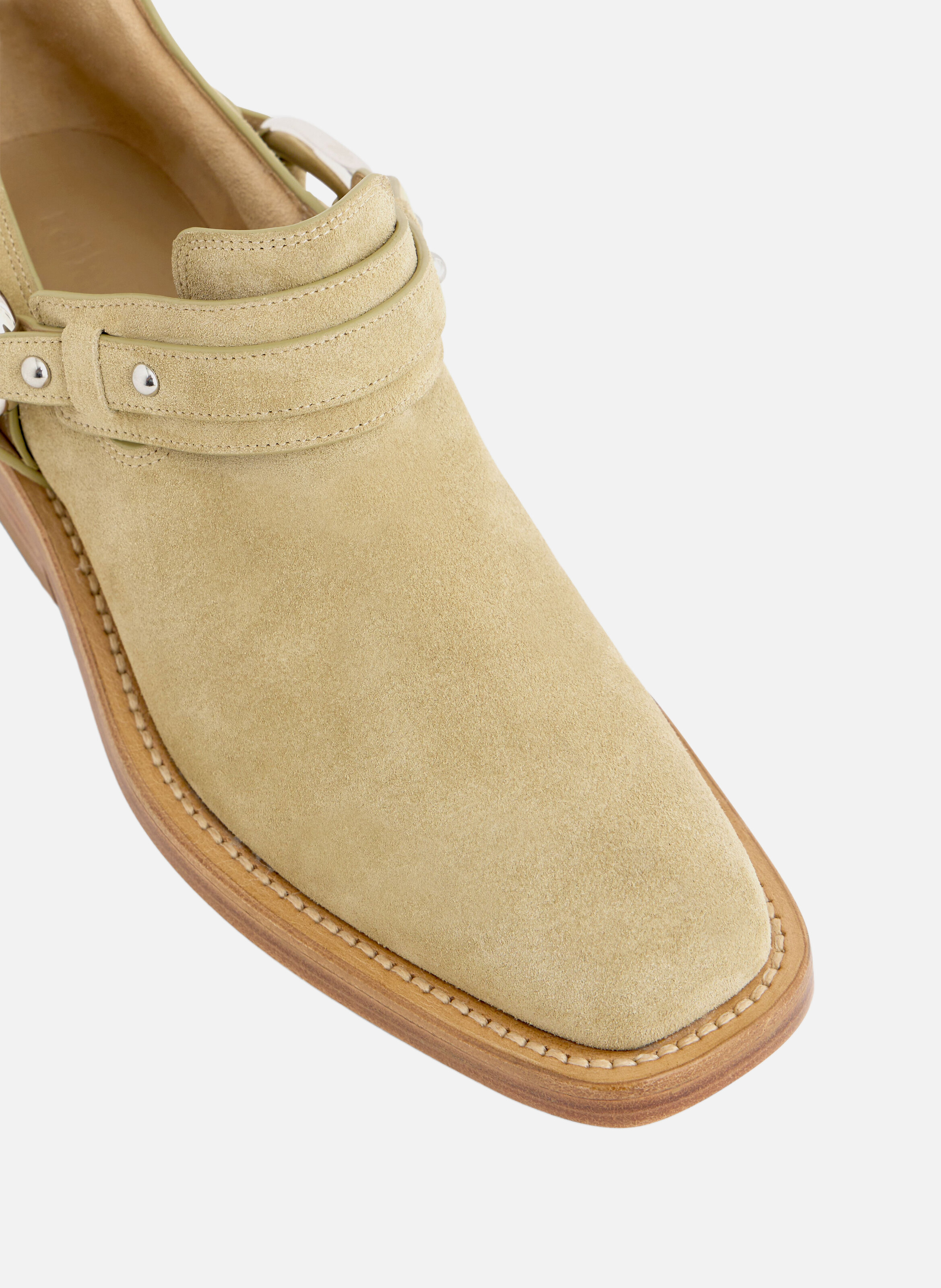 Bottines biker en cuir RABANNE Beige