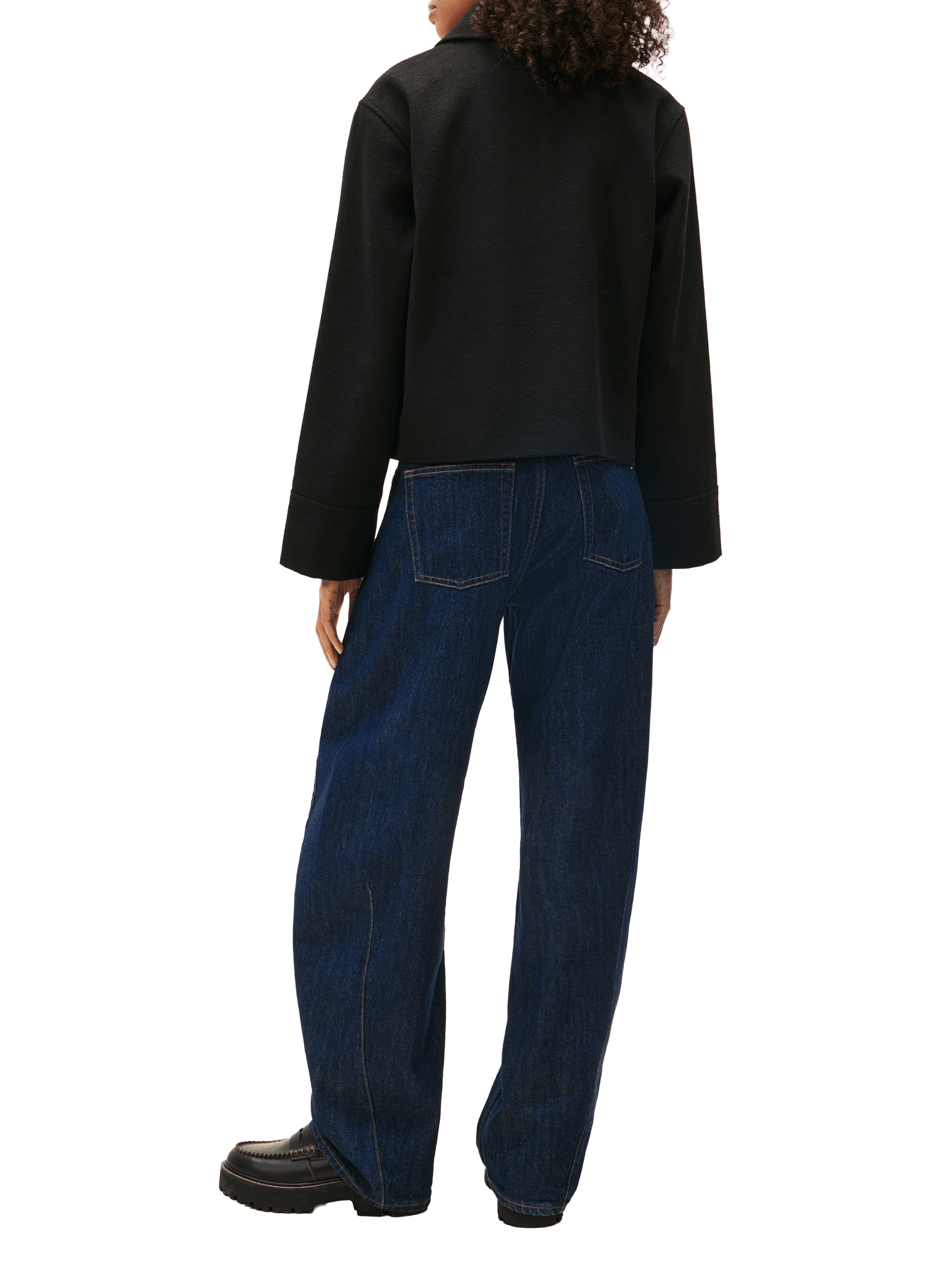 Veste courte en laine mélangée TOMMY HILFIGER Noir