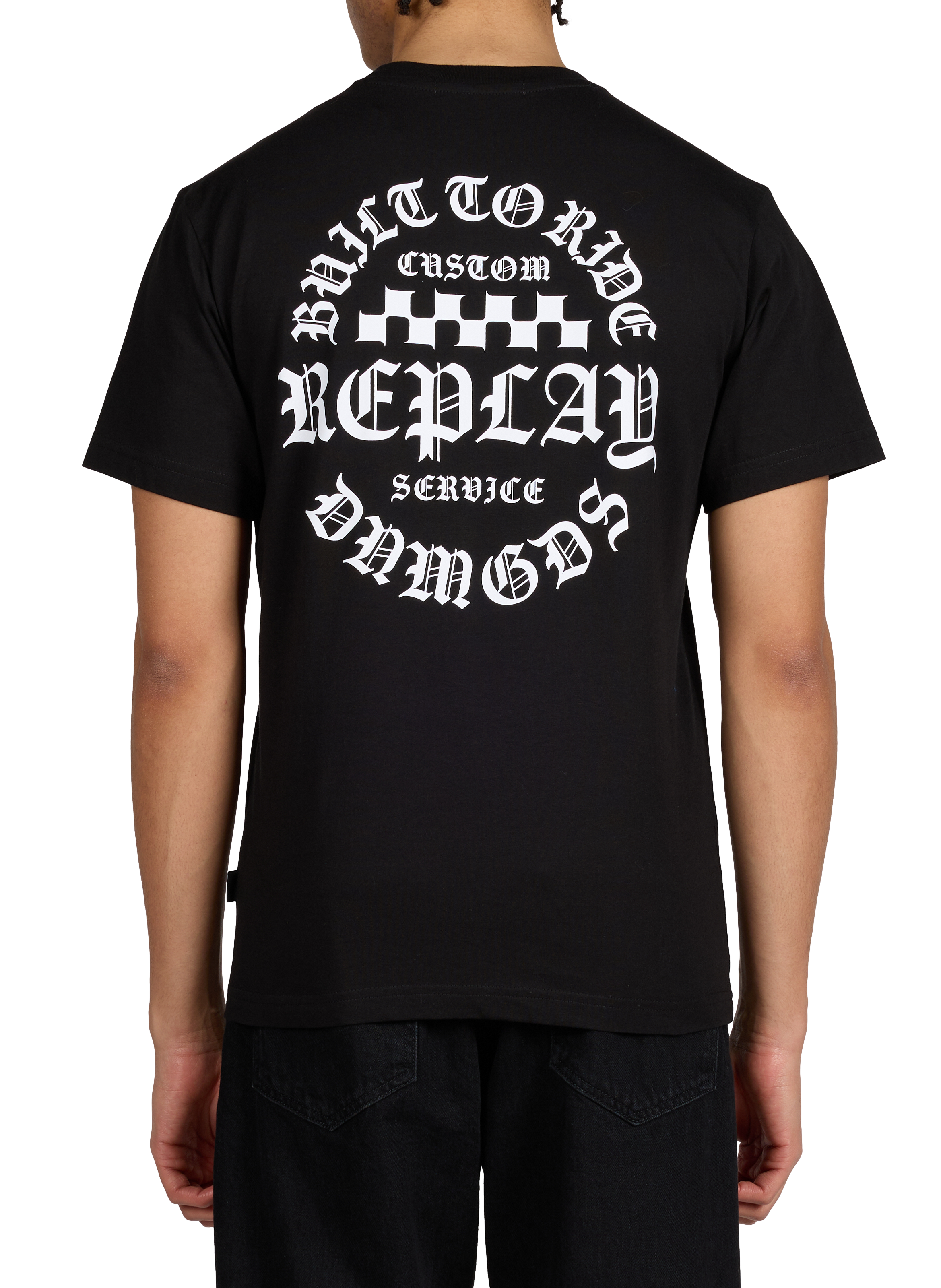 T-shirt imprimé en coton REPLAY Noir