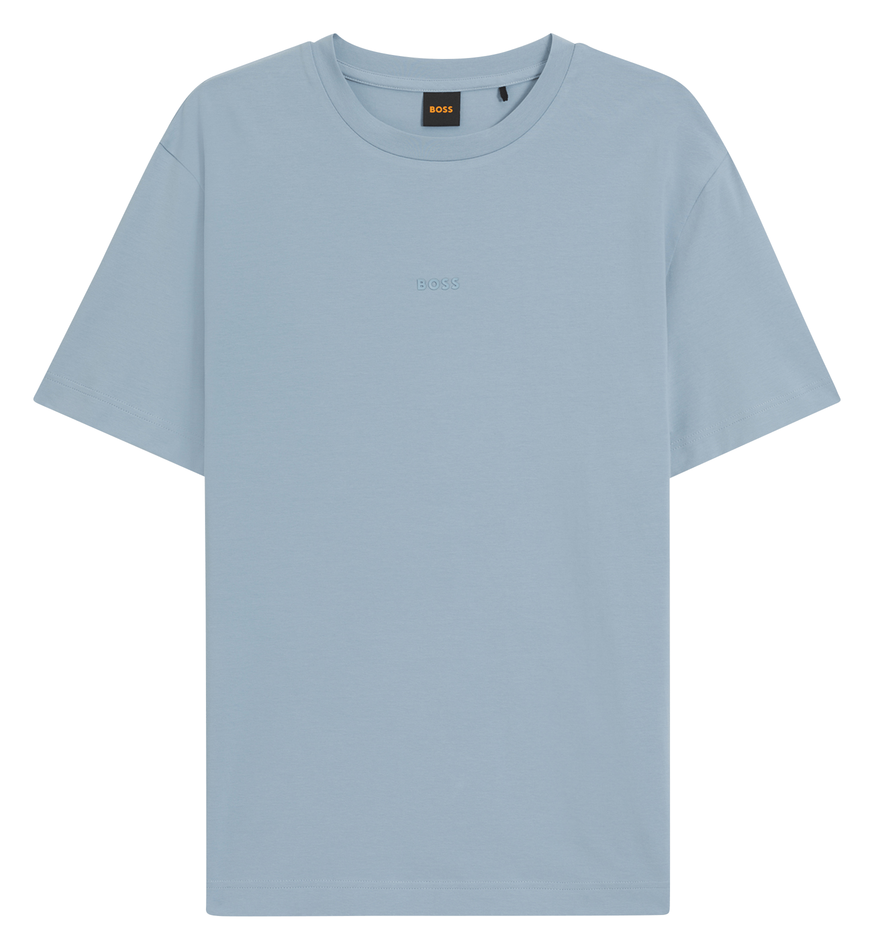 Tee-shirt col rond en coton mélangé BOSS Bleu