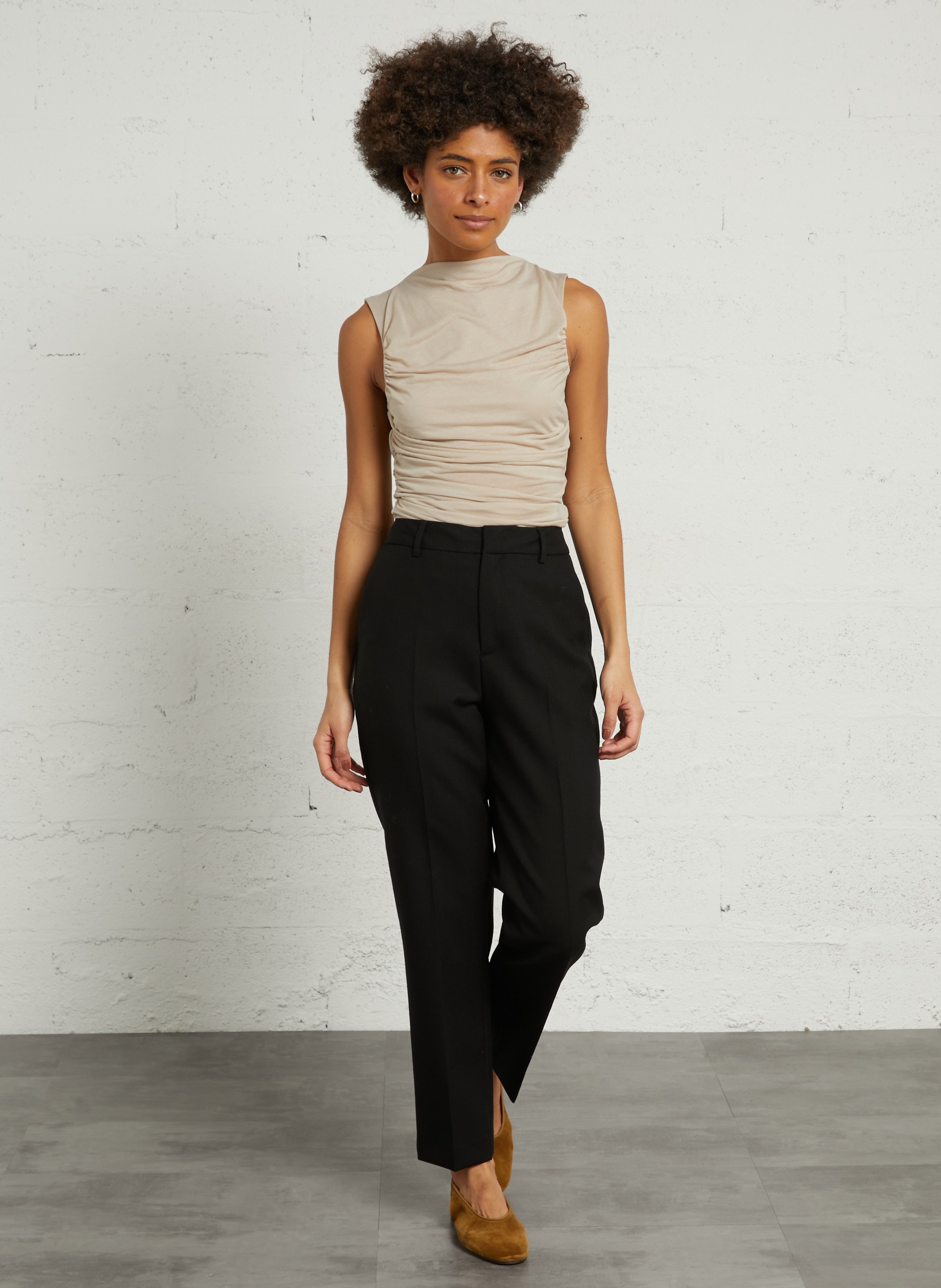 Top drapé en coton mélangé irina SOEUR Beige