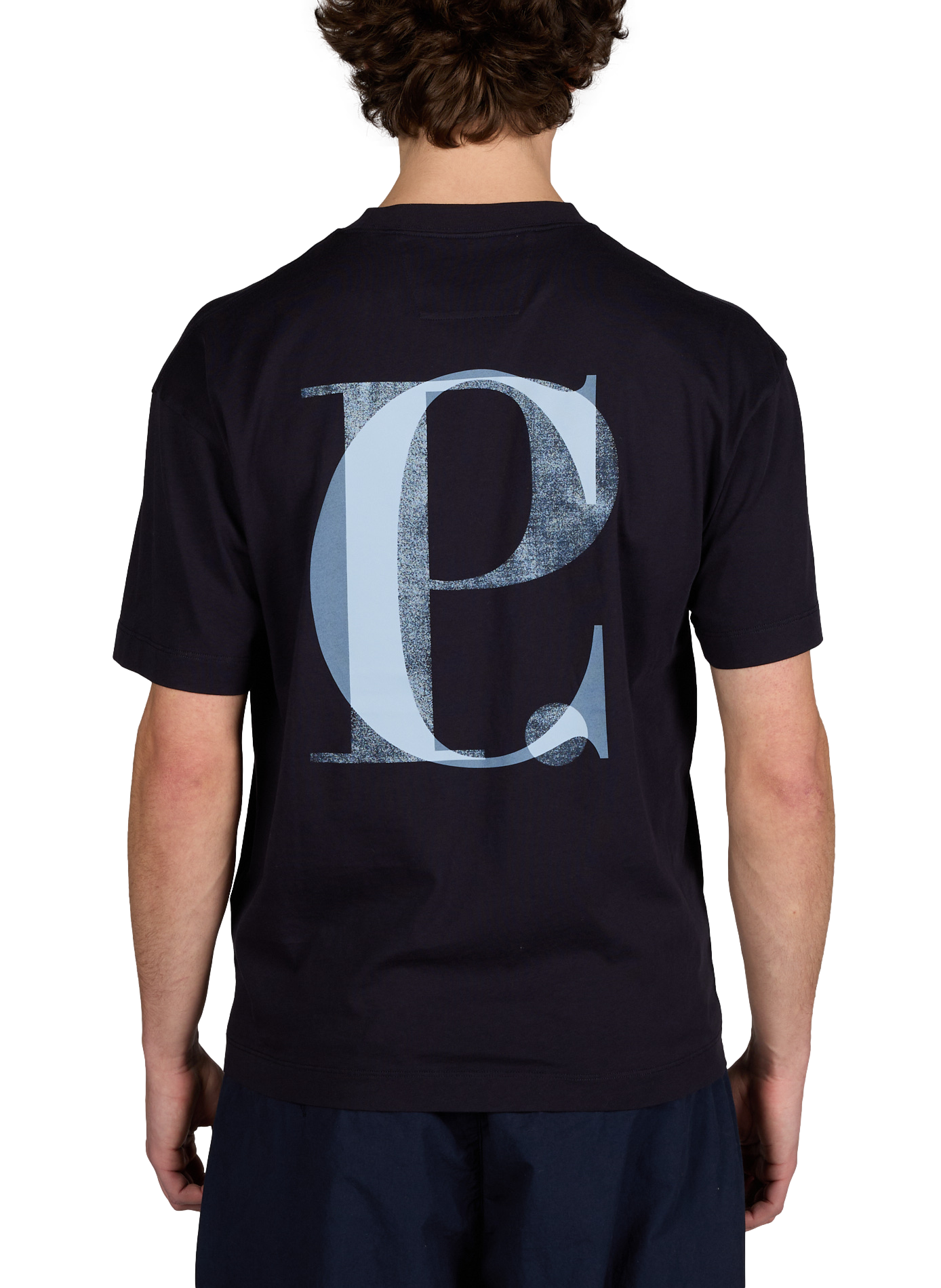 T-shirt à logo en coton CP COMPANY Bleu