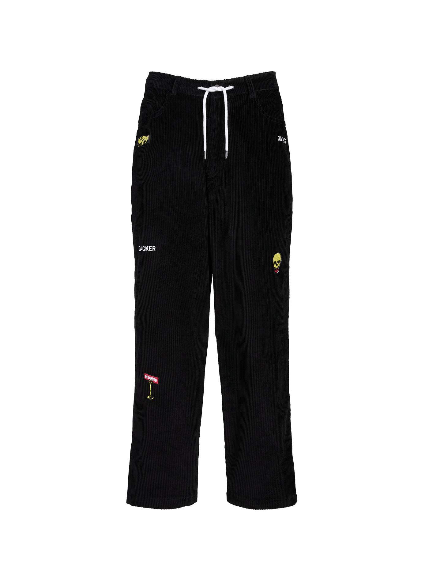 Corduroy pants with cotton embroideries JACKER. Black