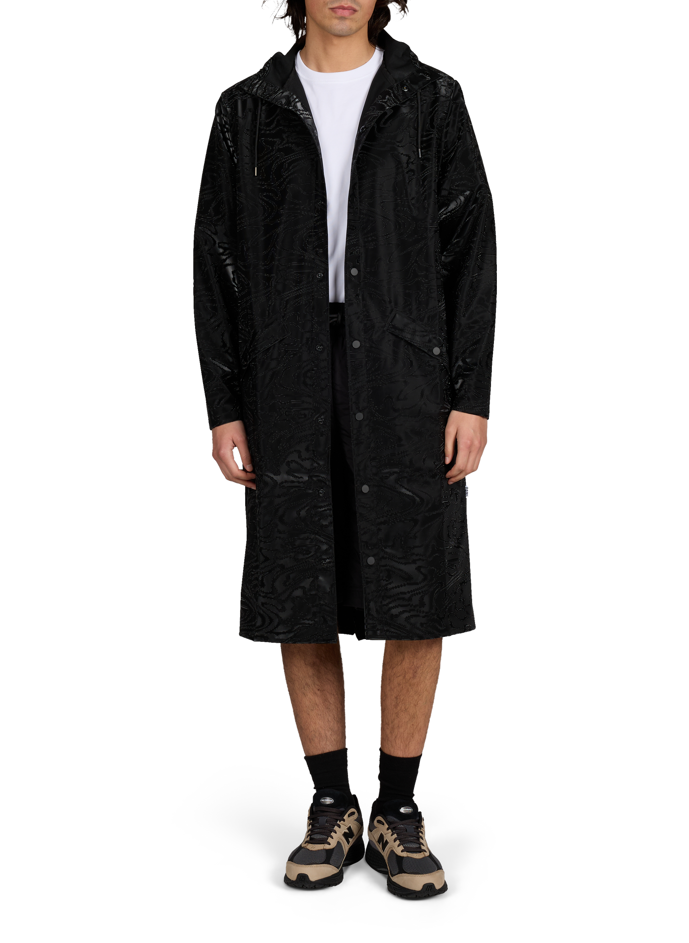 Graphic hooded parka RAINS Black