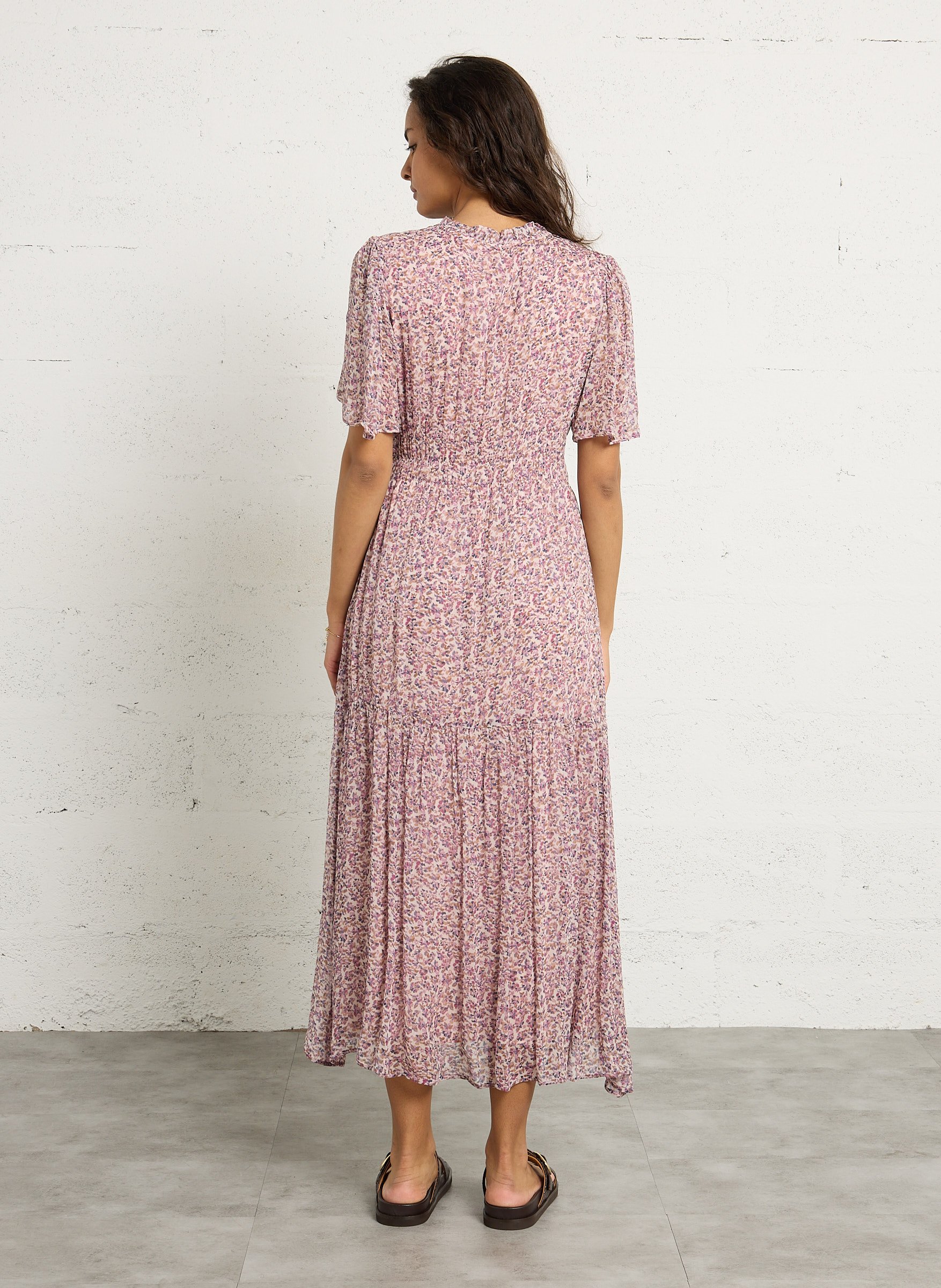 Robe longue évasée col v lana MAISON 123 Violet