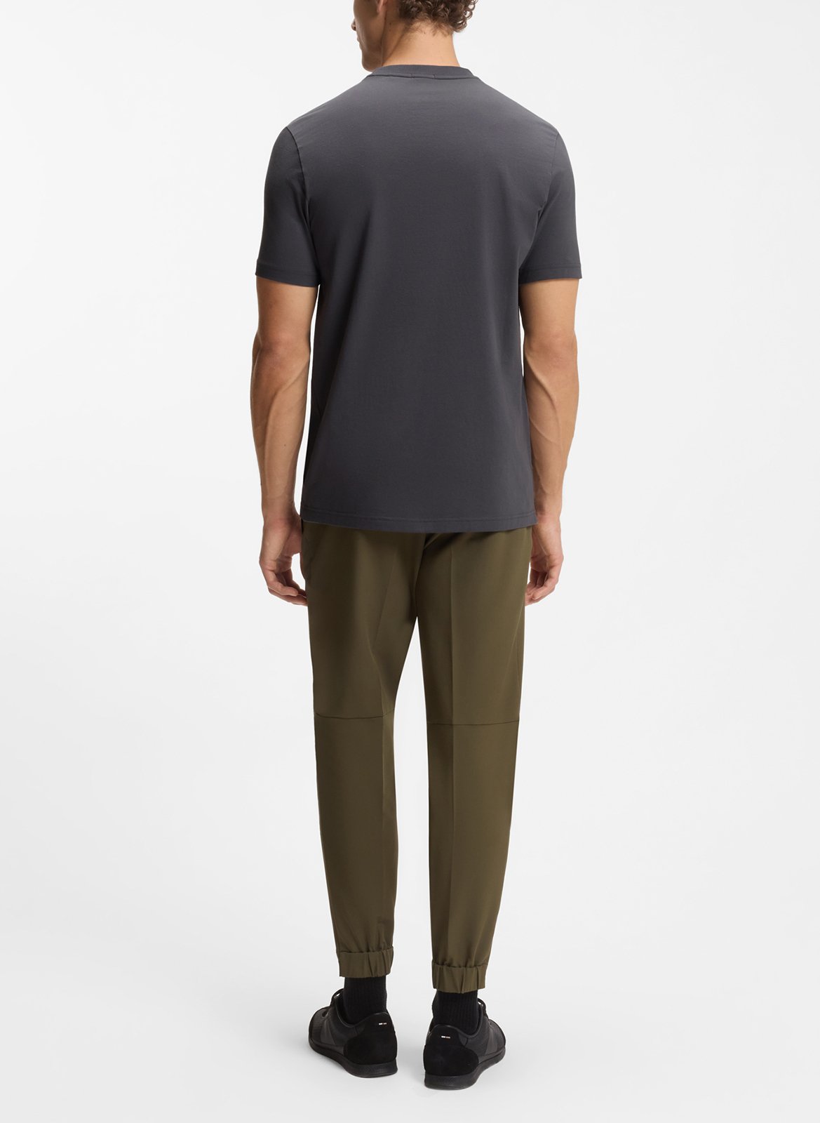 Tee-shirt col rond en coton mélangé BOSS Argent