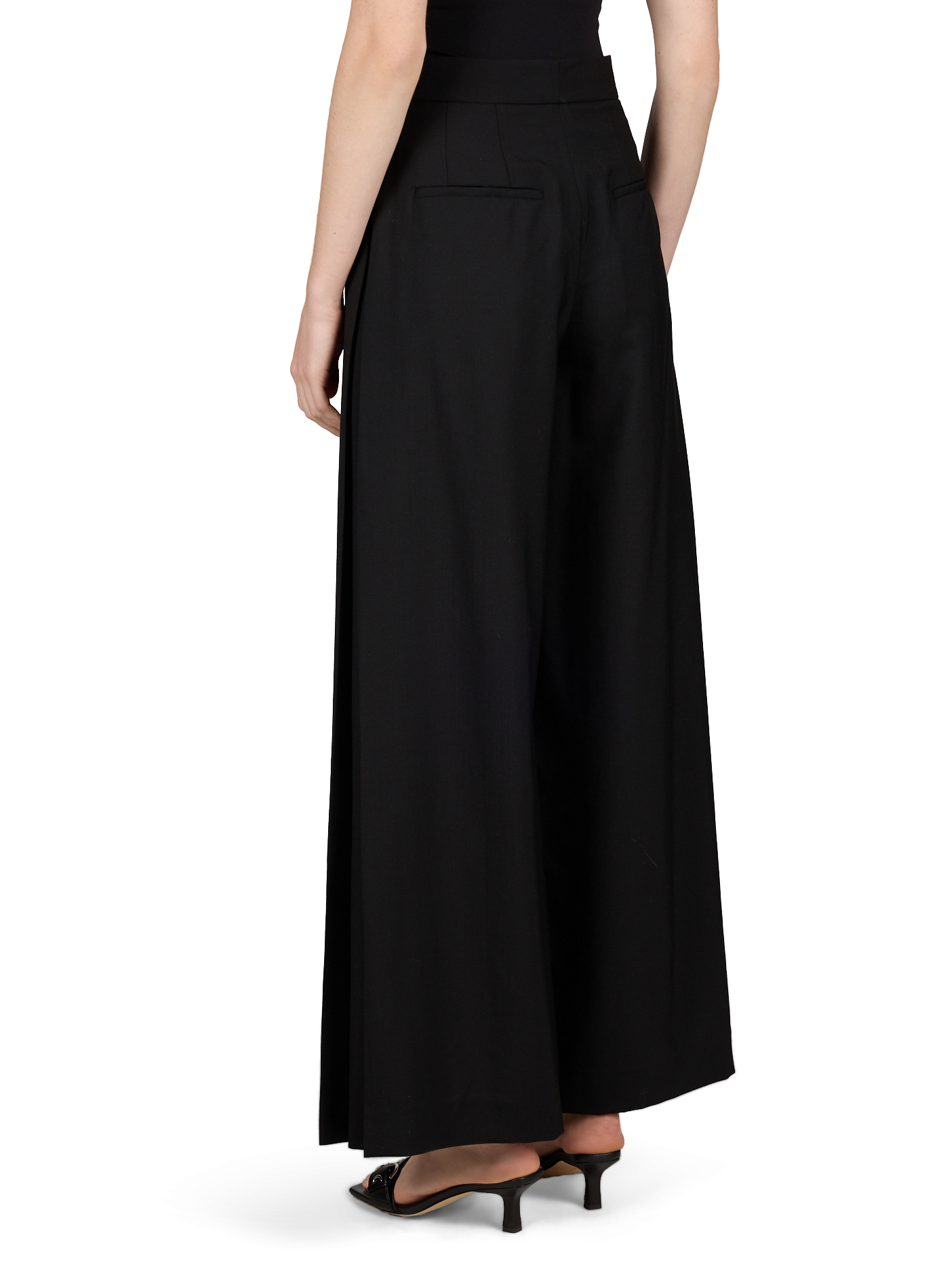 Pantalón Matian con pliegues de lana R2W Negro