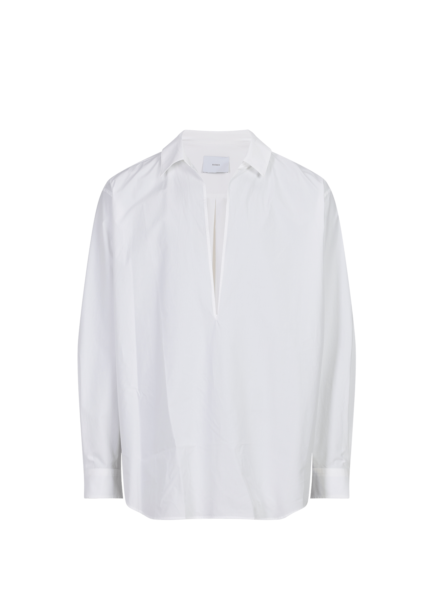 Chemise oversize à col v en coton  SSSTEIN White