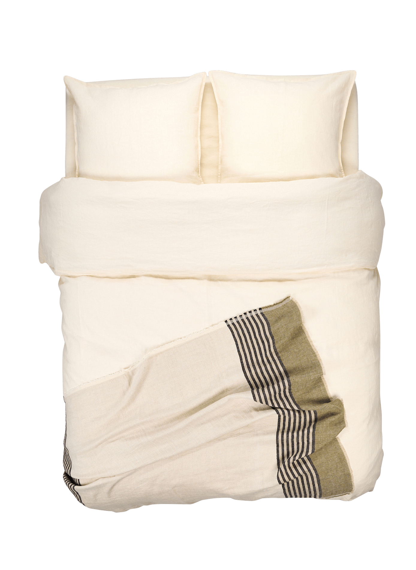 Linen plaid AU PRINTEMPS PARIS Khaki