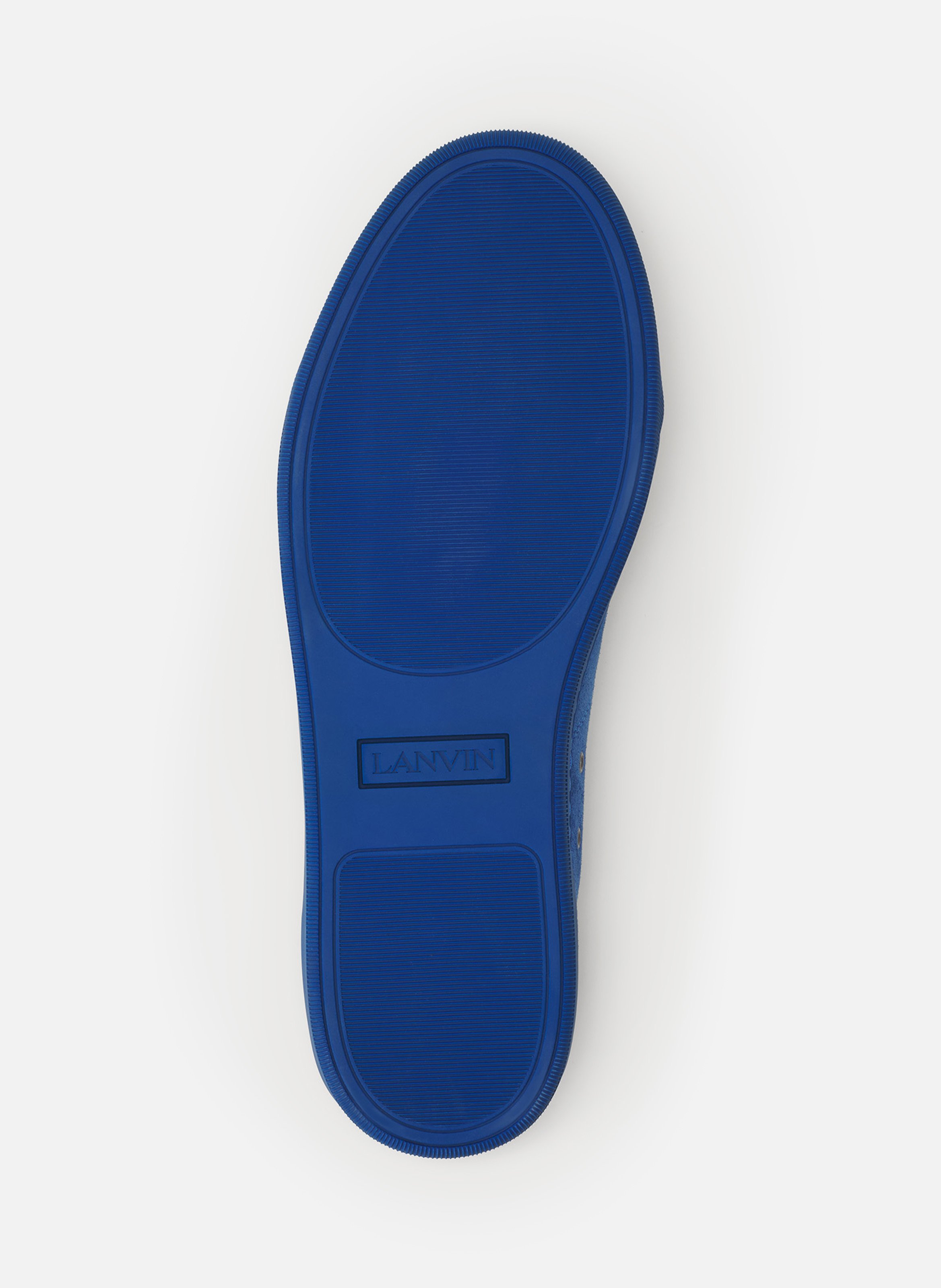 Sneakers dbb1 en suede et cuir vernis LANVIN Bleu