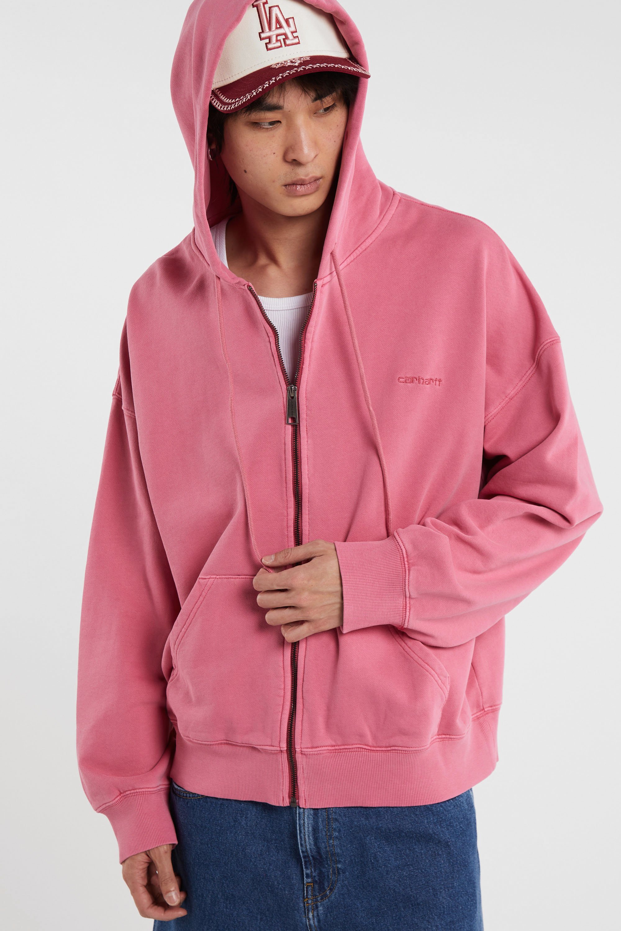 Hoodie zippé hooded benton sweat jacket CARHARTT WIP Rose