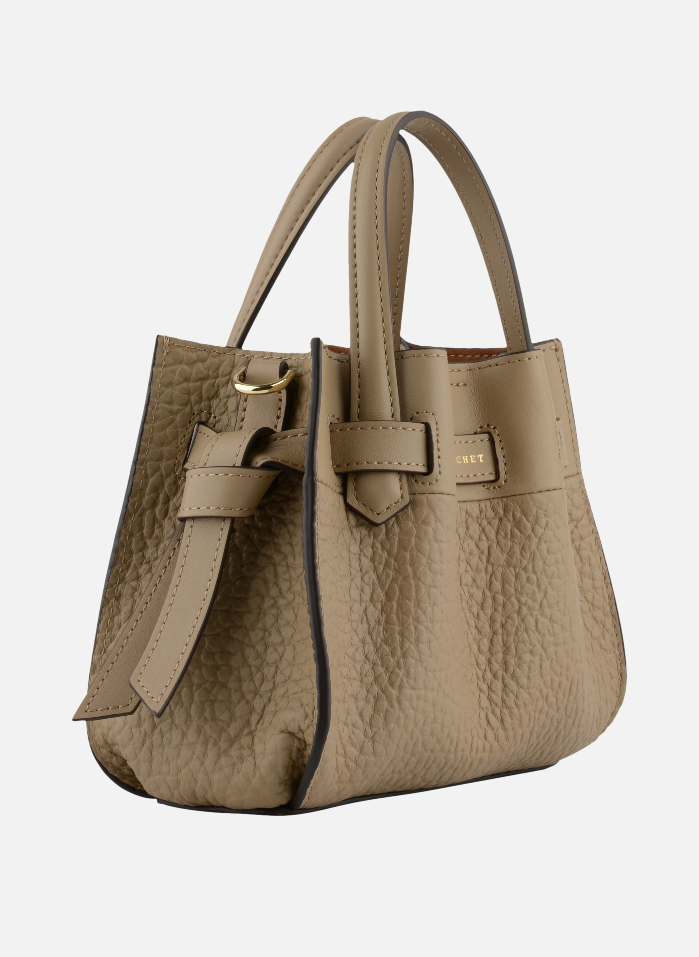 Blossom | sac à main nano en cuir de vachette | Gris POURCHET Femme