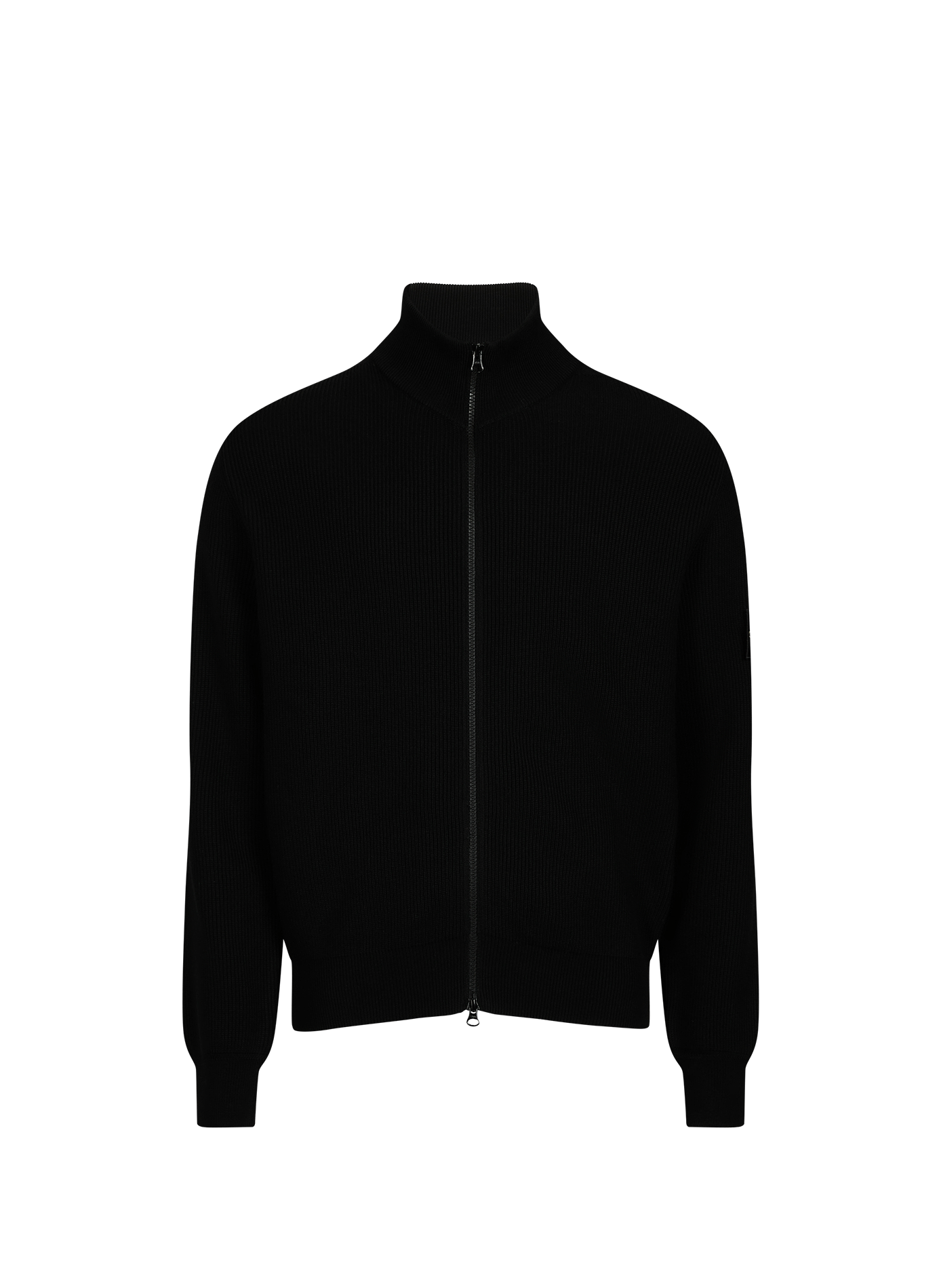 Gerade geschnittene Weste mit Stehkragen aus Baumwolle. STONE ISLAND Schwarz
