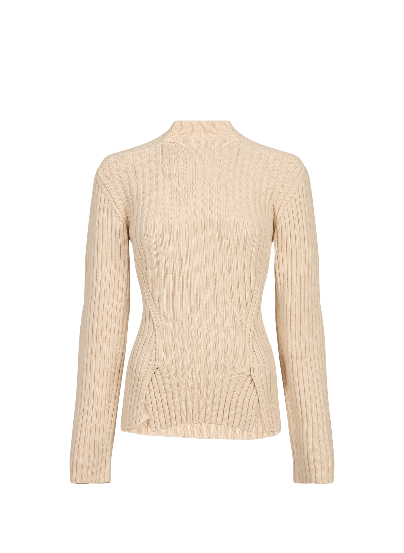 Rechte ronde hals trui van wol en kasjmier mengsel VICTORIA BECKHAM Beige