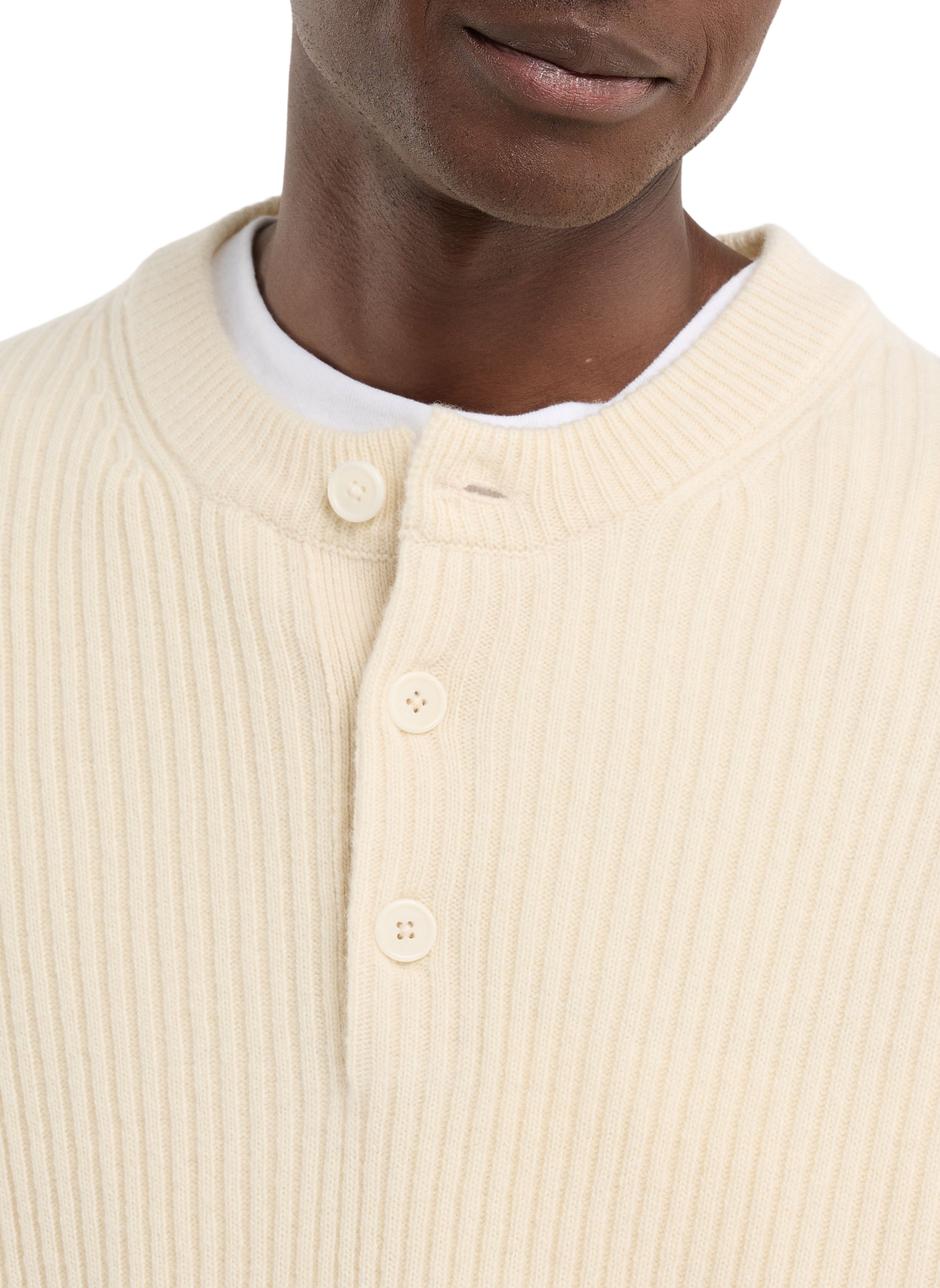 Woolen button-up oversized sweater SAISON 1865 Beige