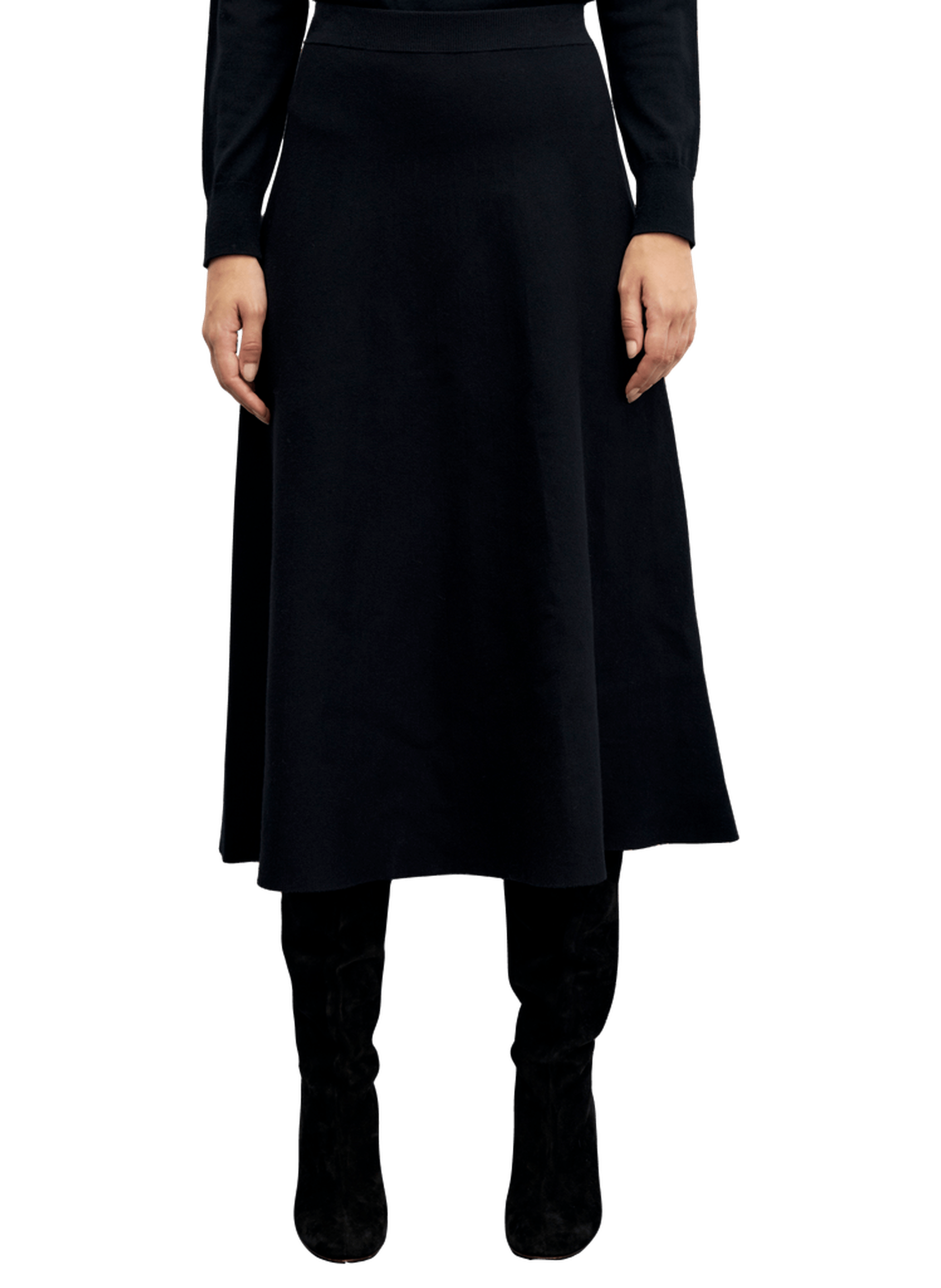 Jupe mi-longue en maille milano - taya GERARD DAREL Noir