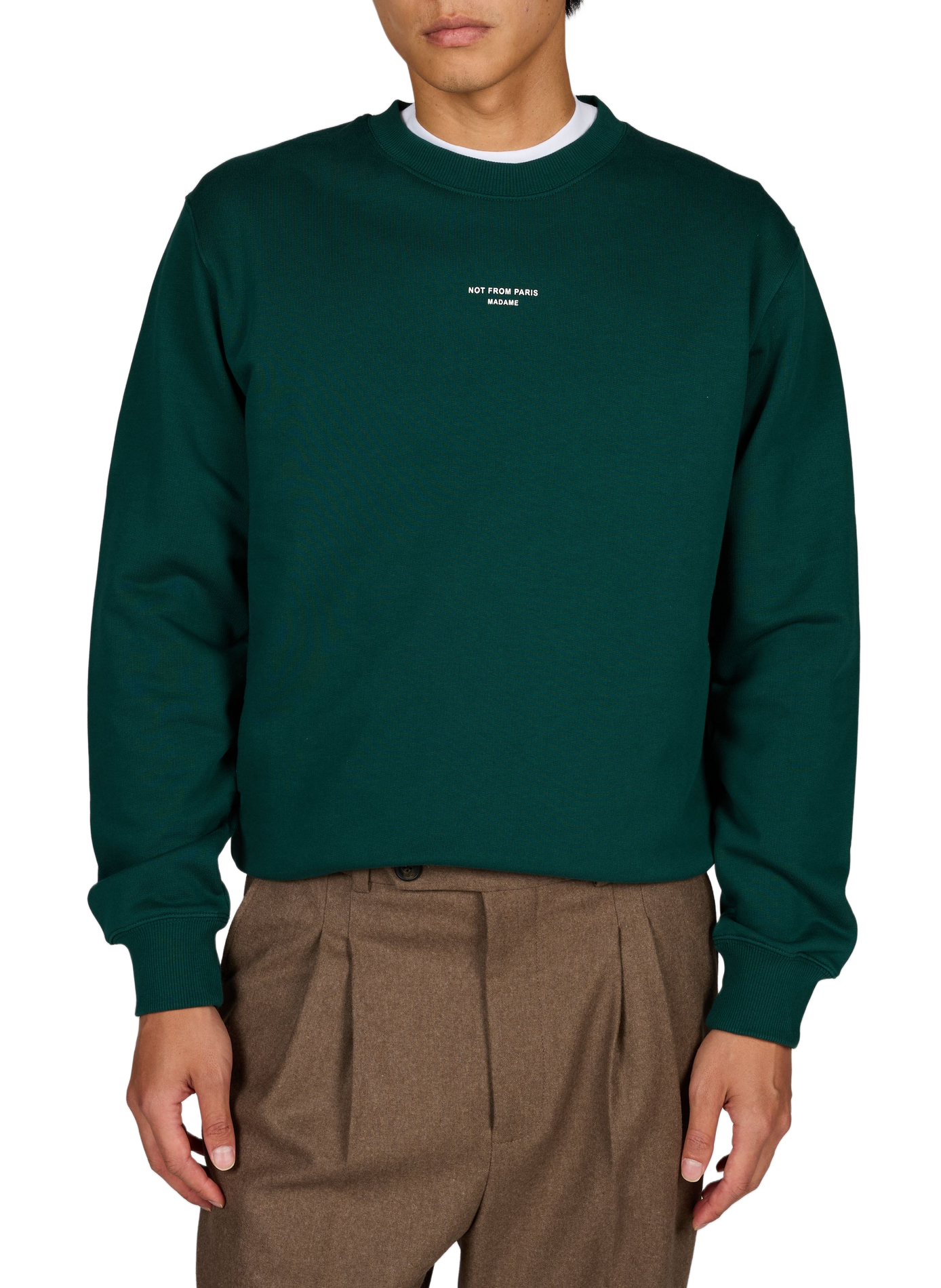 Sweat à col rond en coton | Vert DROLE DE MONSIEUR Homme