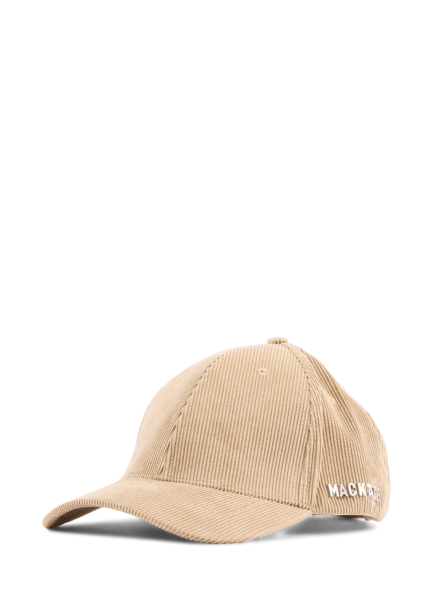 Casquette côtelée à logo métallisé MACKAGE Beige