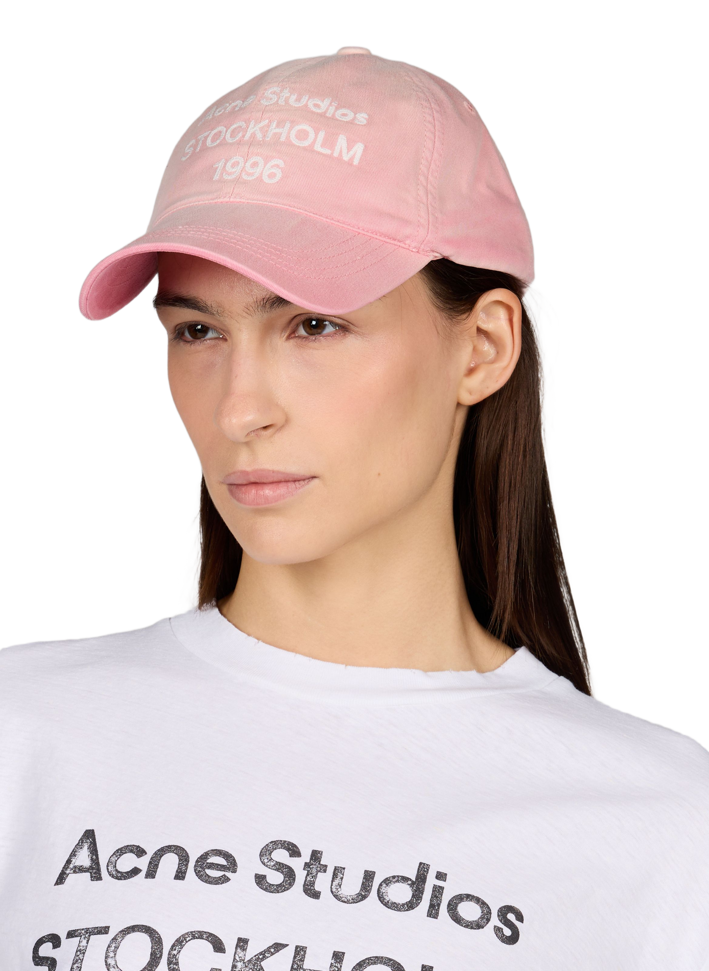 Cotton baseball cap with embroidered logo  ACNE STUDIOS Pink
