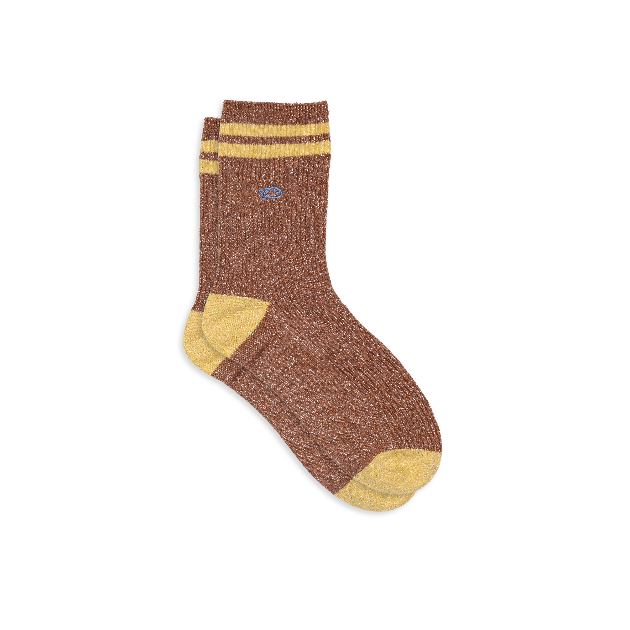 Chaussettes en coton peigné vintage BILLYBELT Marron