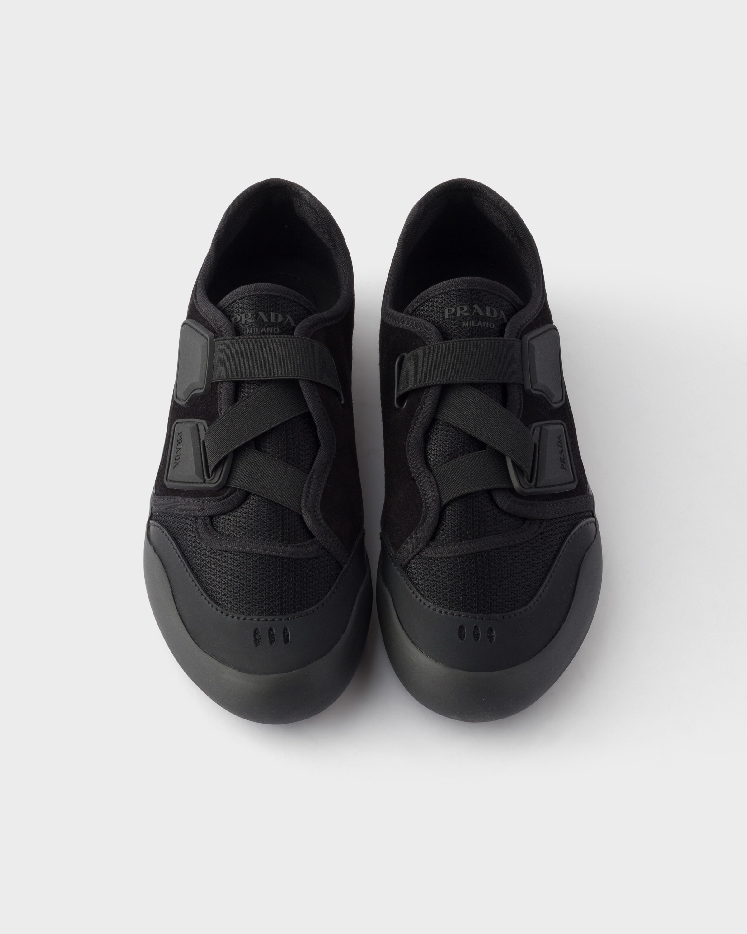 Sneakers speedrock en mesh technique et cuir PRADA Noir