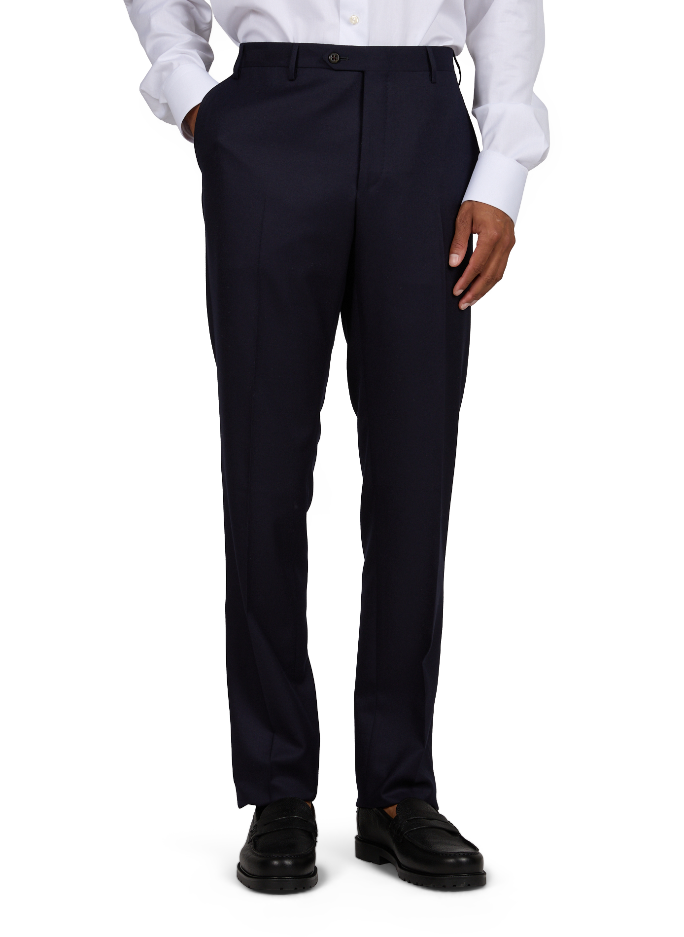 Straight virgin wool trousers CORNELIANI Blue