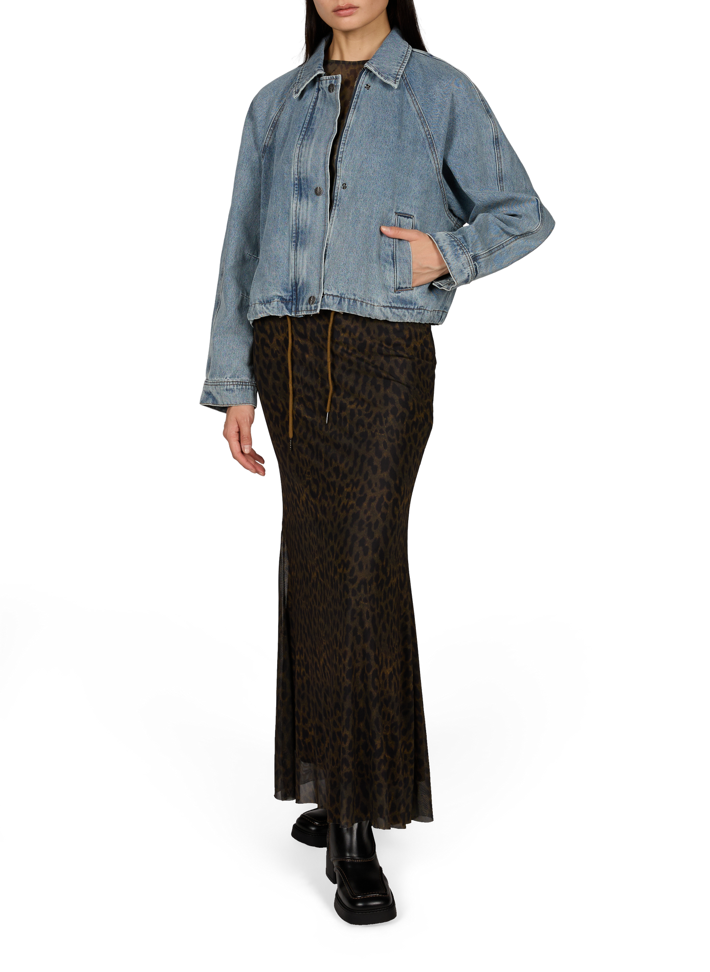 Denim jacket ROUTIANA in cotton ROUGE EDIT Blue
