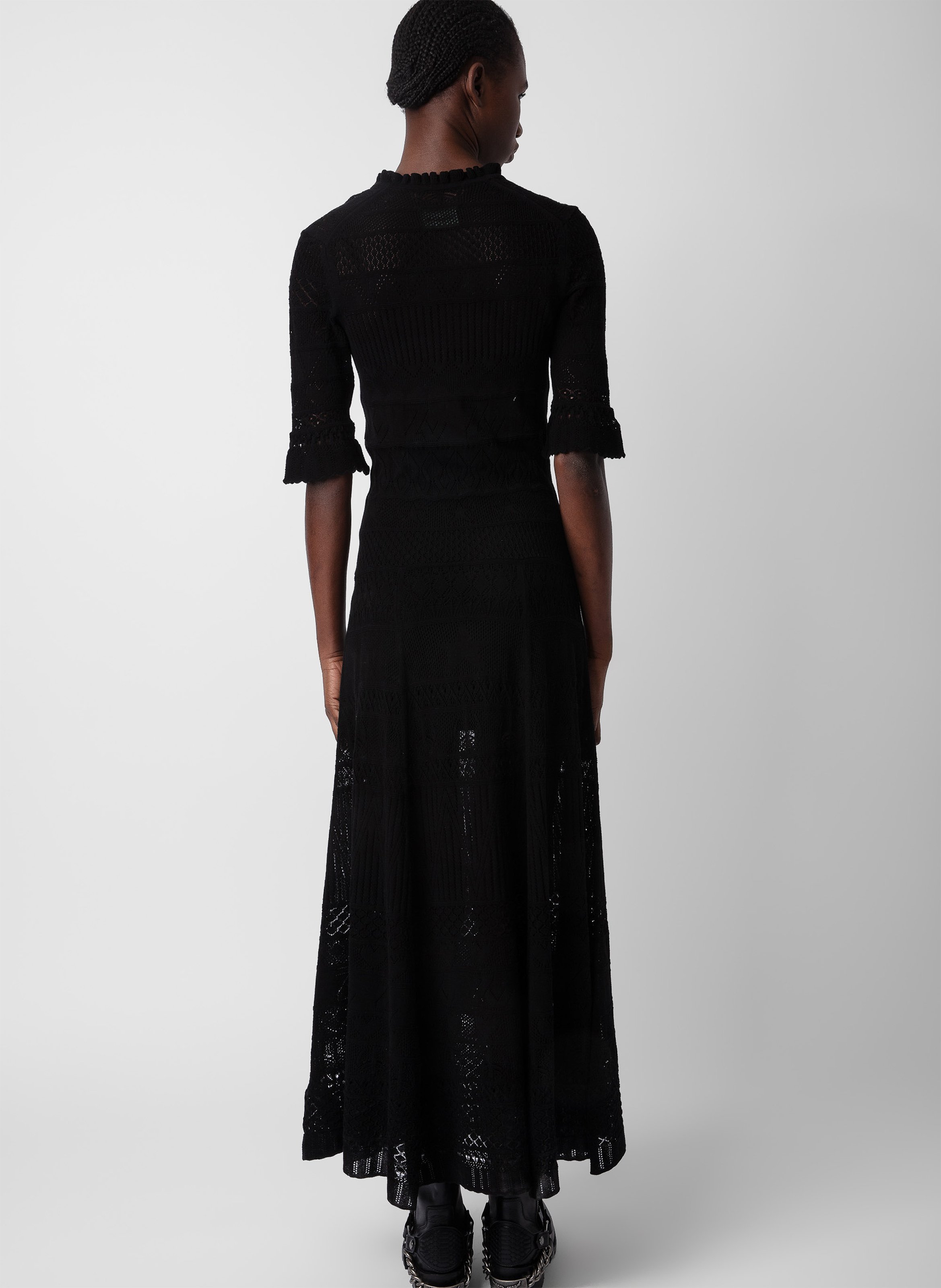 Robe longue en crochet memphis ZADIG&VOLTAIRE Noir