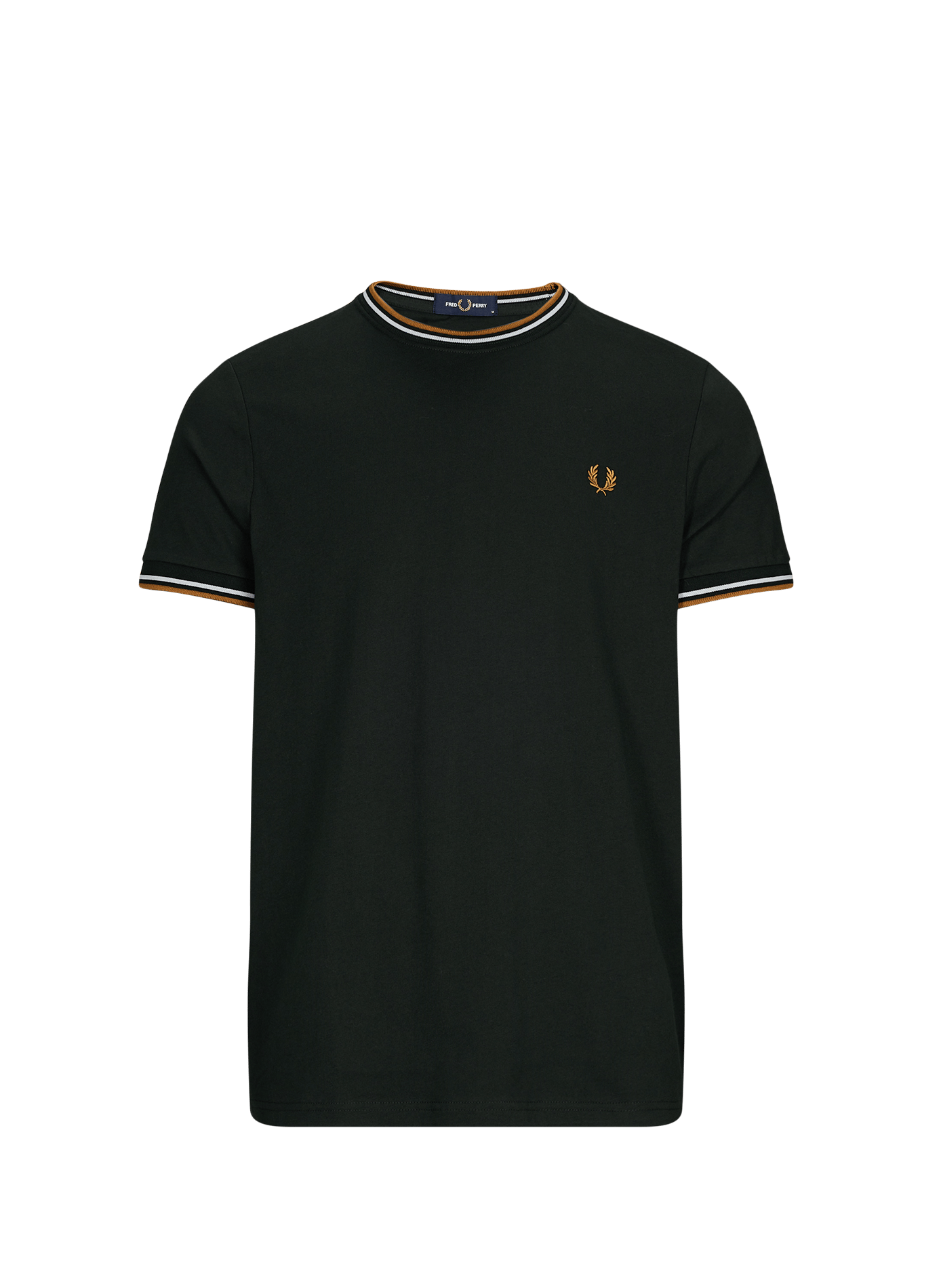 Einfarbiges T-Shirt mit Rundhalsausschnitt aus Baumwolle. FRED PERRY Grun