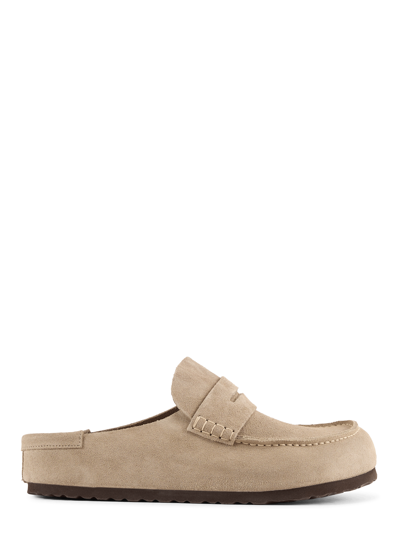 Mules mocassins Naples Wrapped en cuir  BIRKENSTOCK Beige