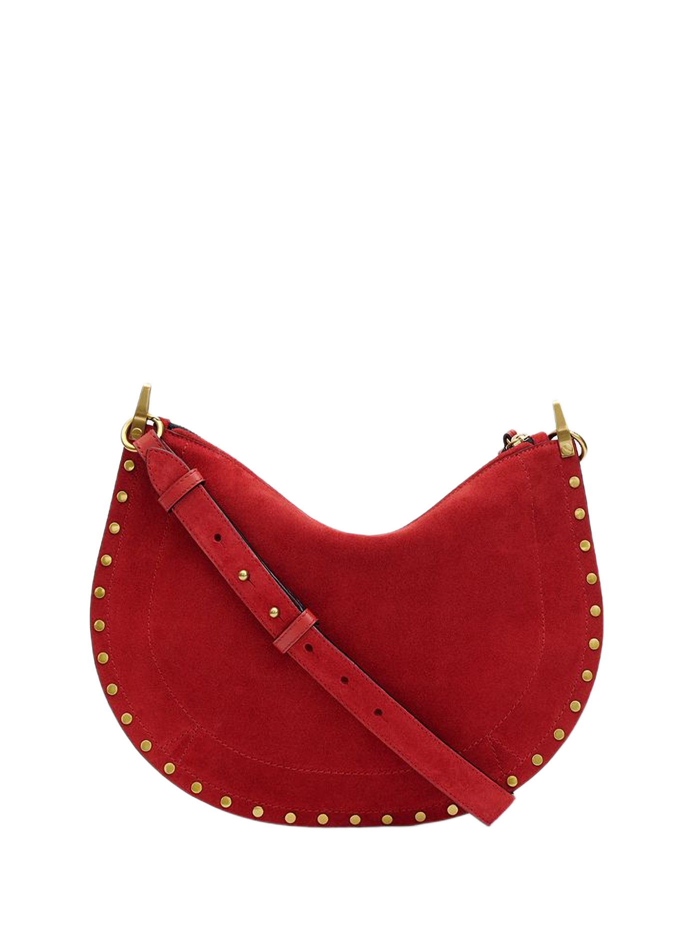 Oskan soft zip leather calf suede bag ISABEL MARANT Red