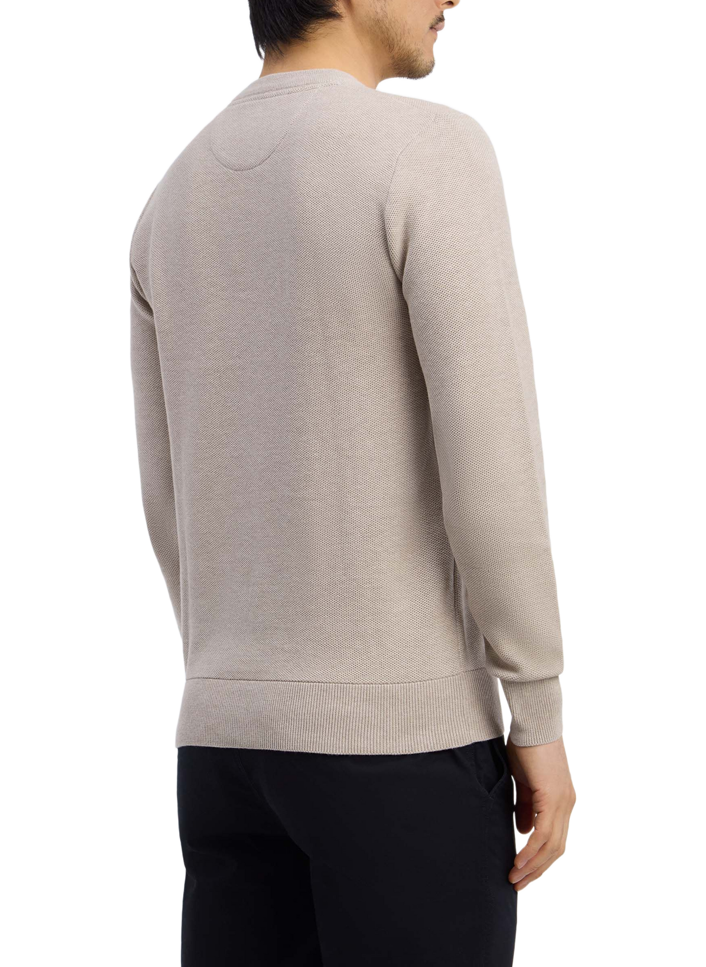 Pull col rond en coton EDEN PARK Beige