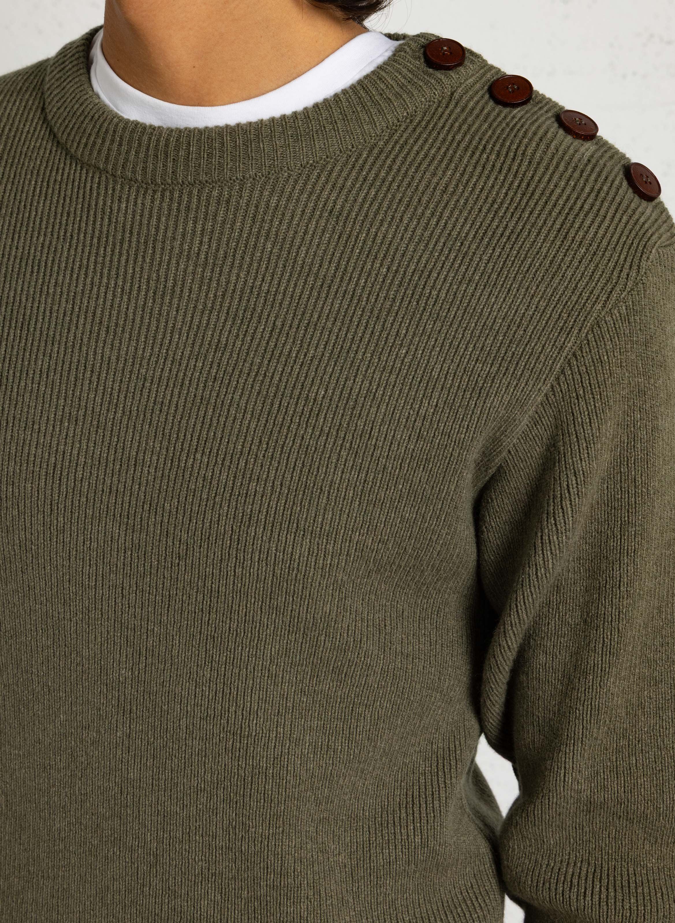 Ronde hals trui van lamswol ARMOR-LUX Groen
